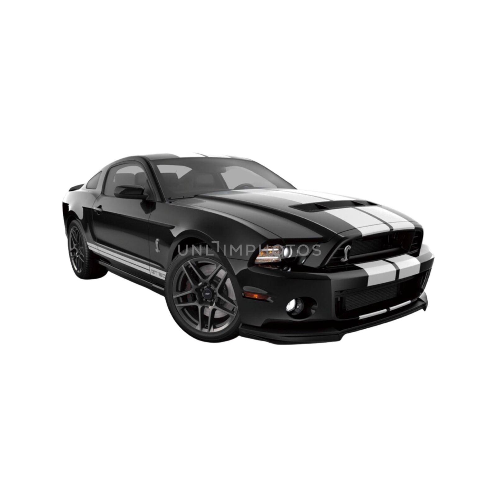 Isolated Picture of a Ford Mustang . High quality photo