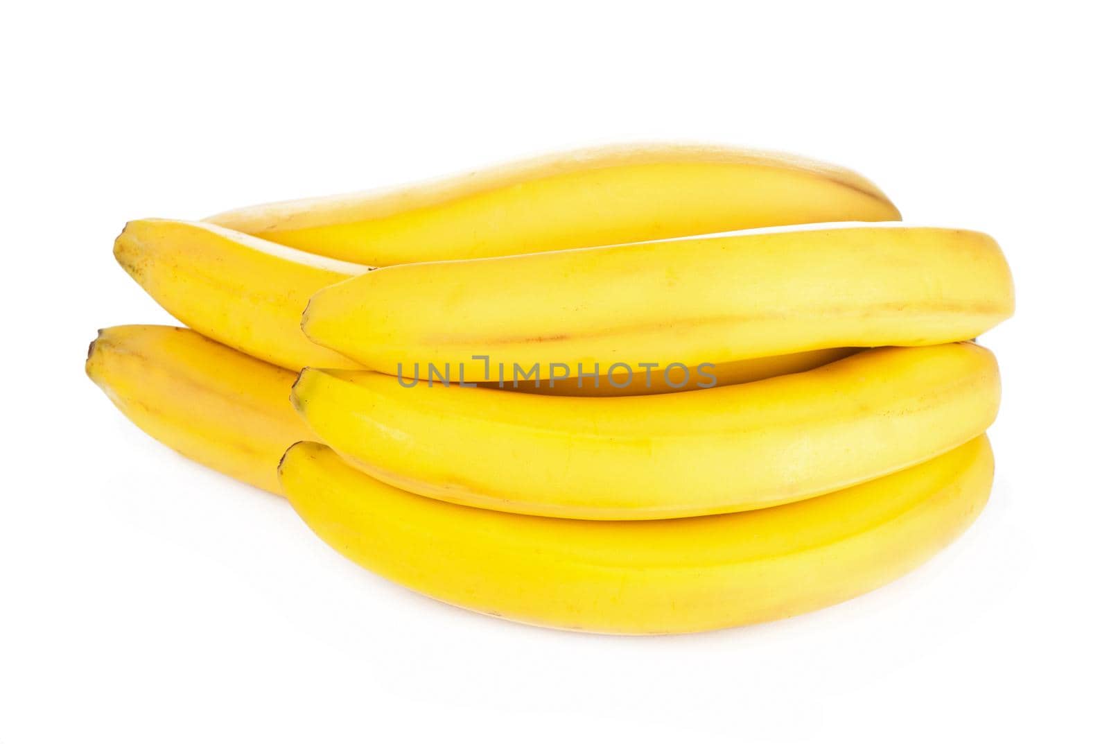 bunch of ripe bananas isolated on white background