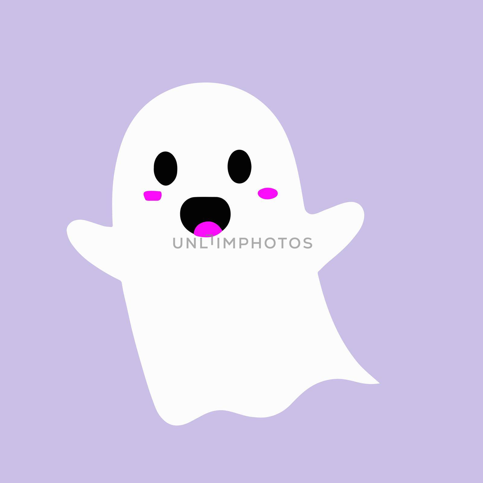 cute halloween ghost illustration. halloween ghost. flat ghost