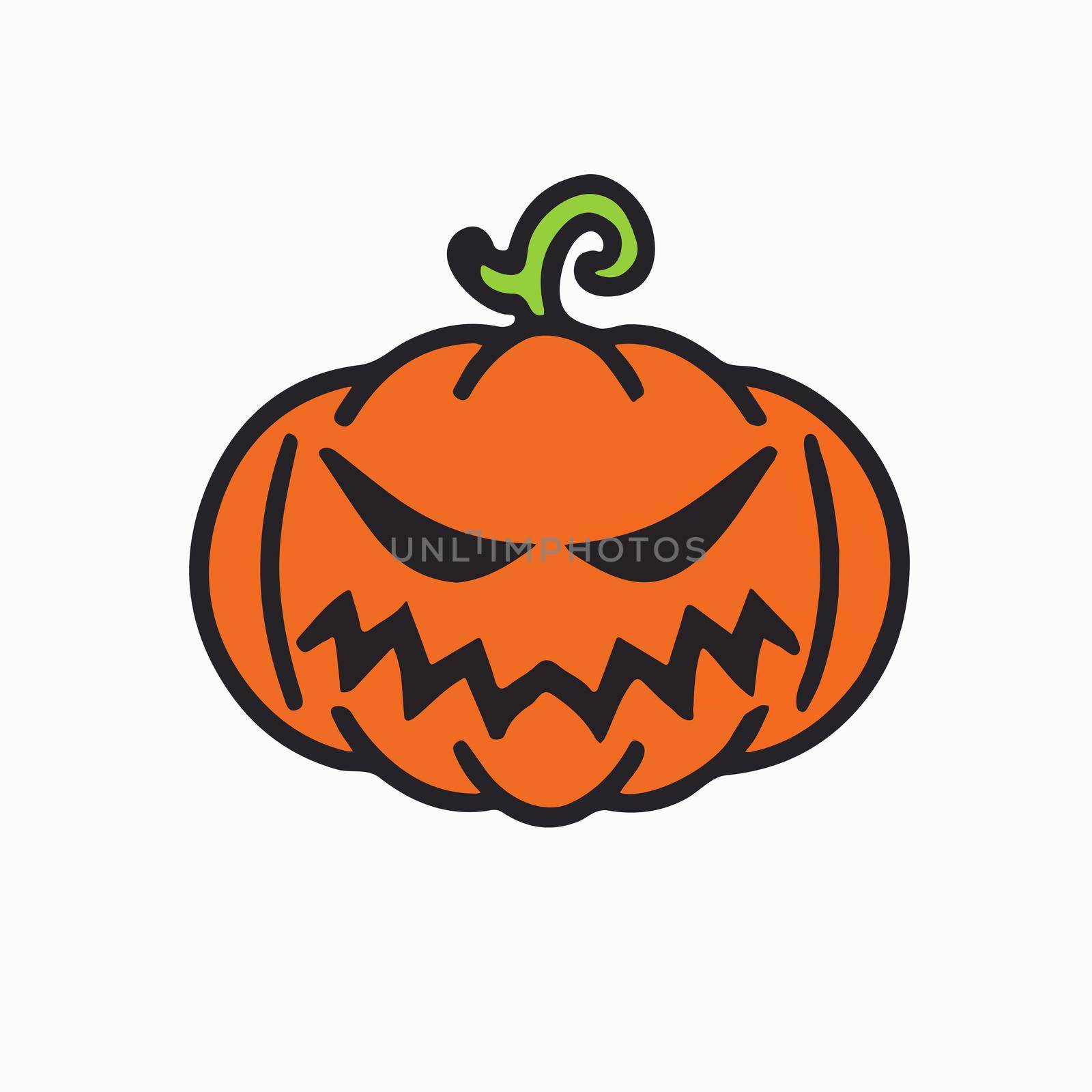 cute halloween evil pumpkin illustration. halloween pumpkin. flat evil pumpkin