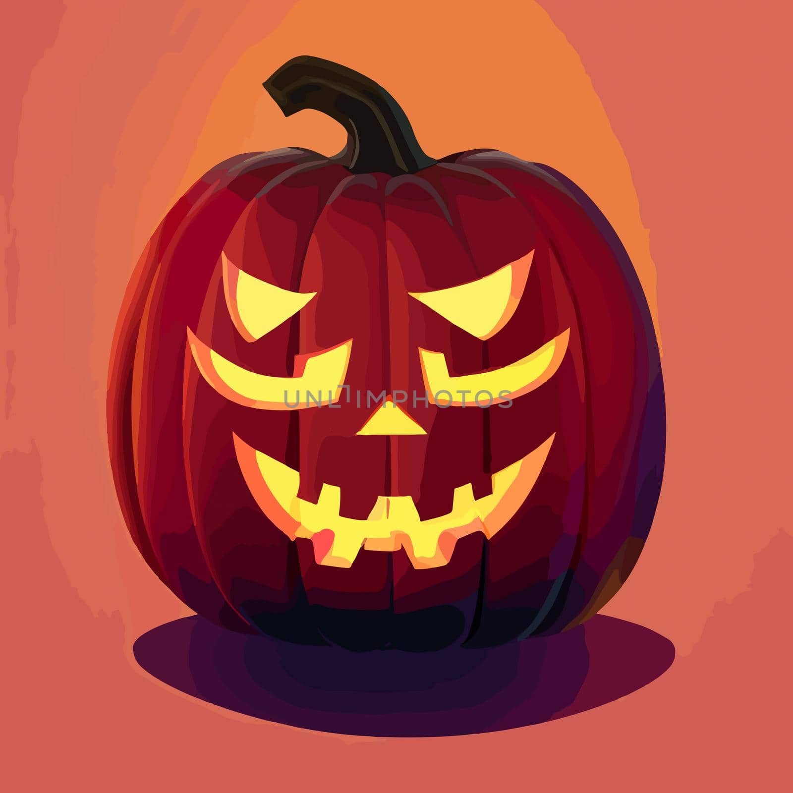 halloween evil pumpkin illustration. halloween pumpkin. halloween illustration.