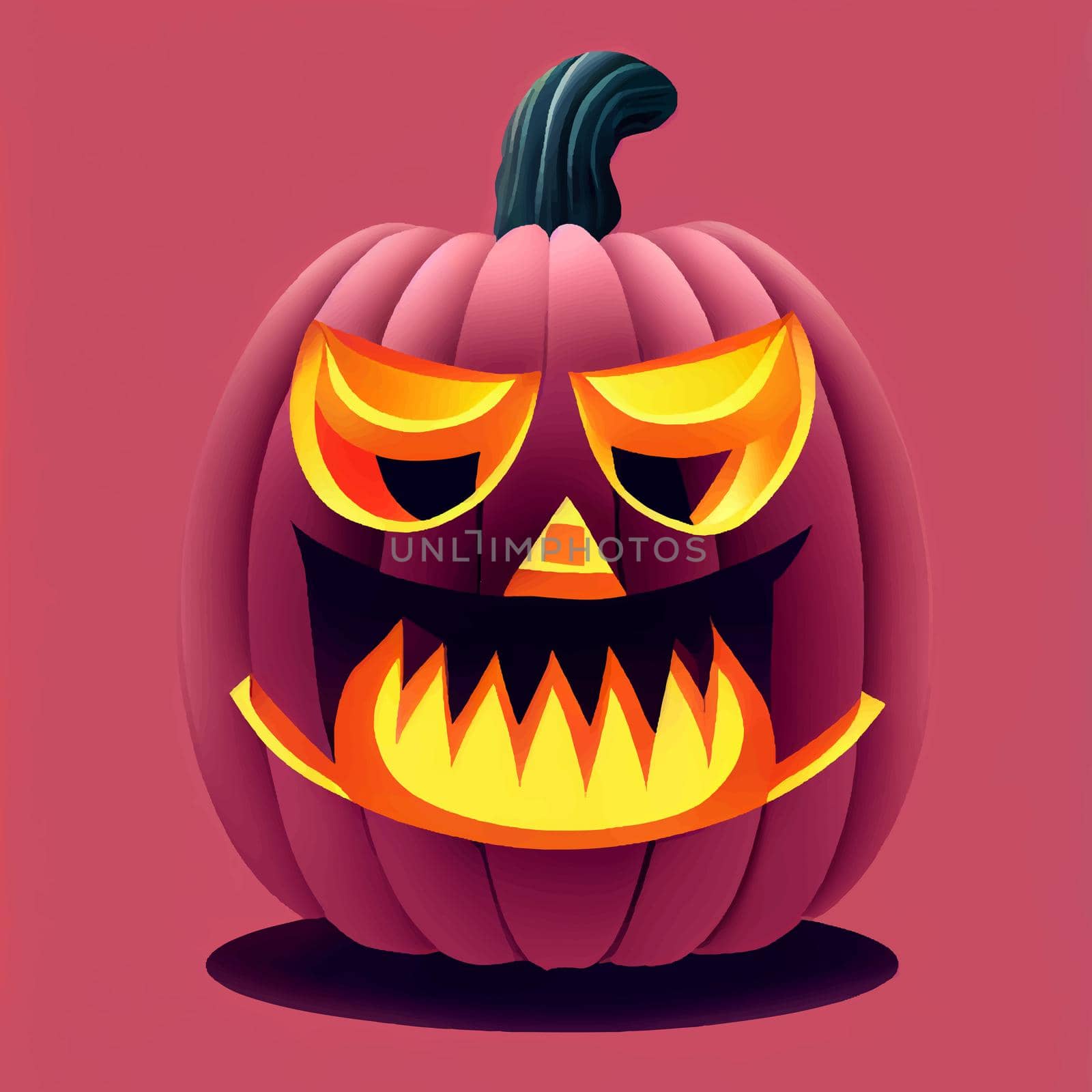 halloween evil pumpkin illustration. halloween pumpkin. halloween illustration.