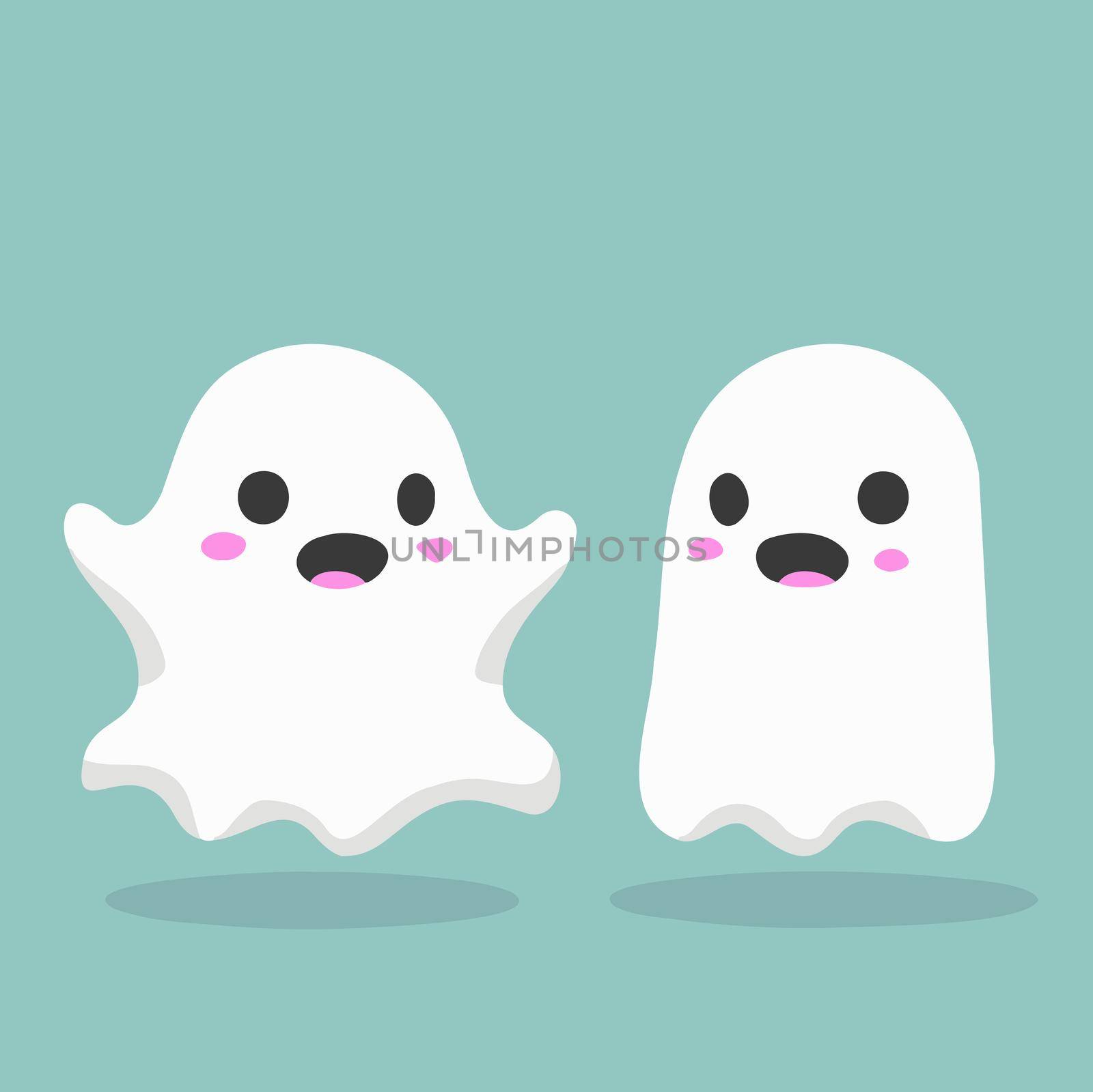 cute halloween ghost illustration. halloween illustration.