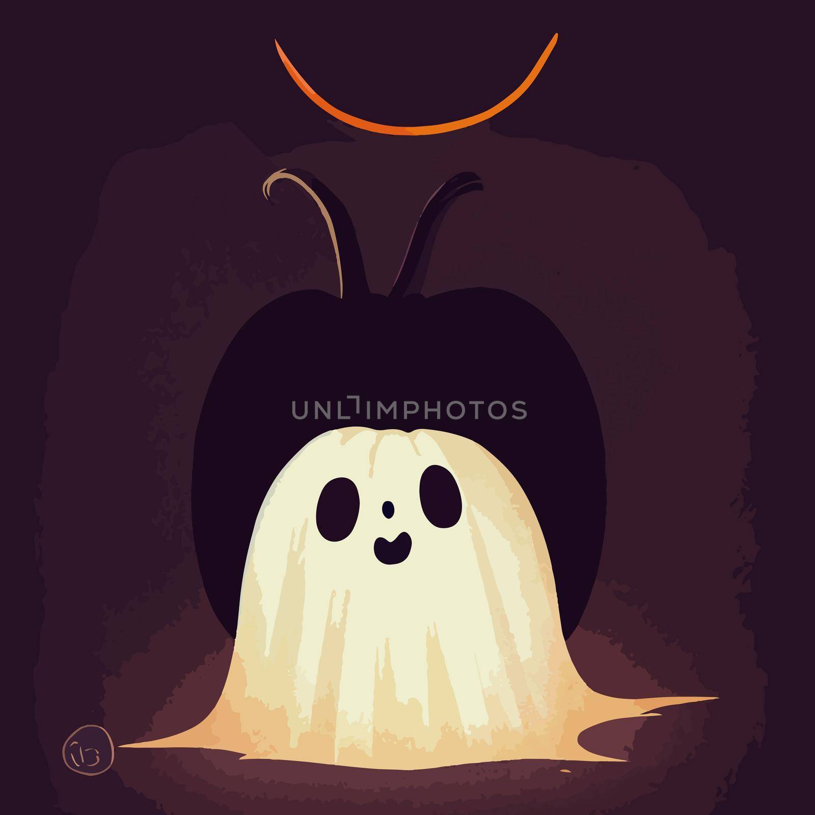 cute halloween ghost illustration. halloween illustration.