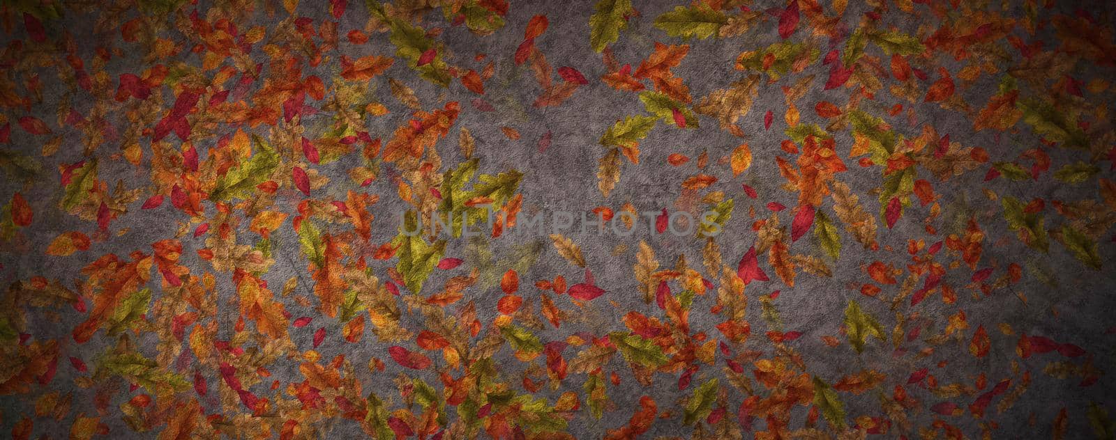 Colorful Autumn Mottled Watercolor Cement Orange Brown Gold Banner Background Wallpaper