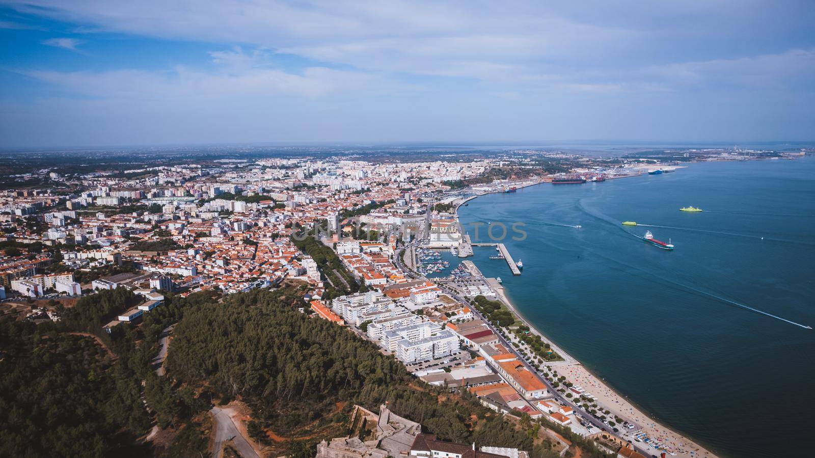 Aerial view of Setubal, Portugal by fabioxavierphotography