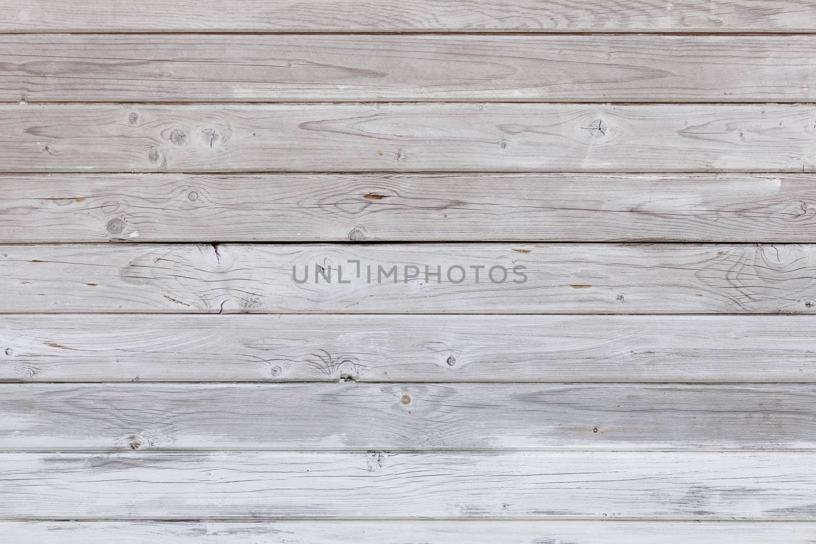 weathered white painted wooden planks board - flat full-frame background and texture with horizontal structure