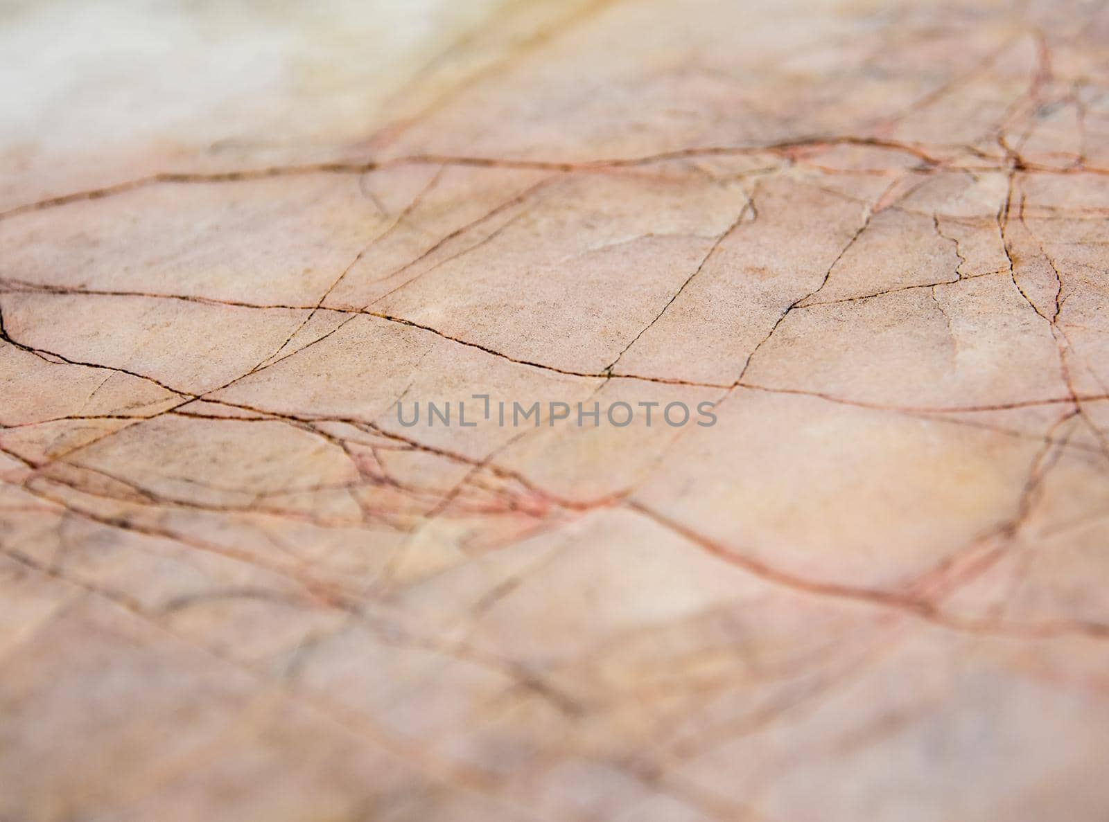 Cracks on the surface of the marble countertop