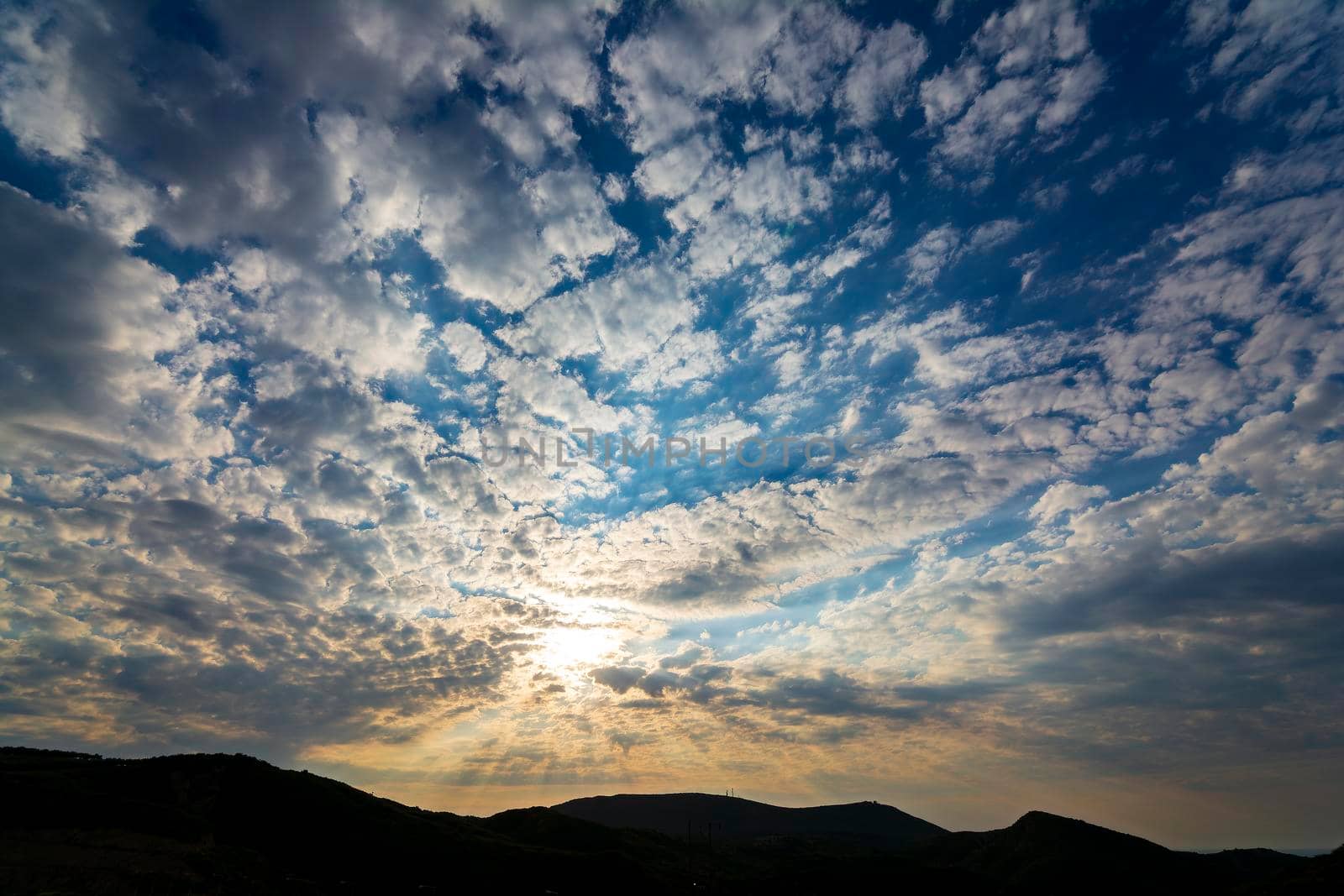 Beautiful sunset sky clouds with dramatic light by ankarb