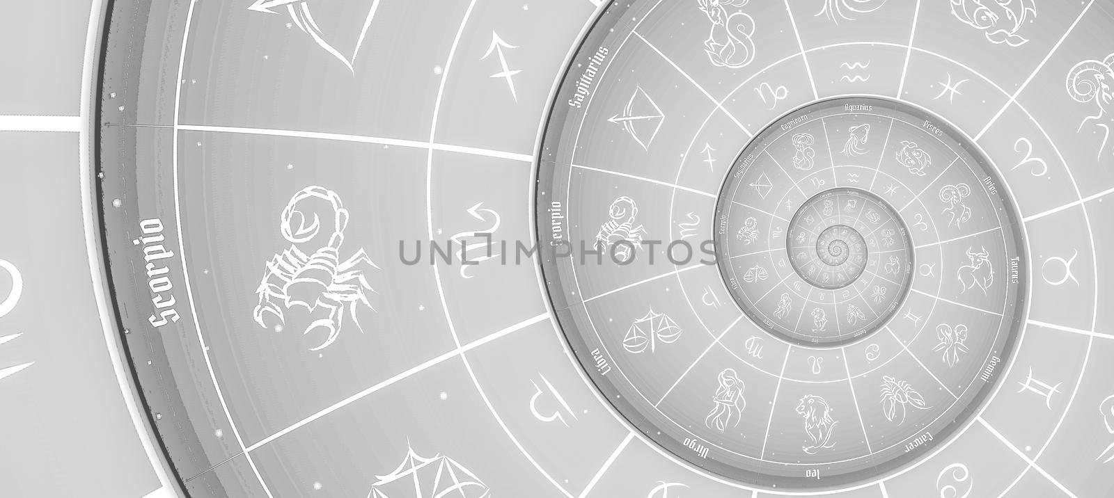 Abstract old conceptual background on mysticism, astrology, fantasy - white