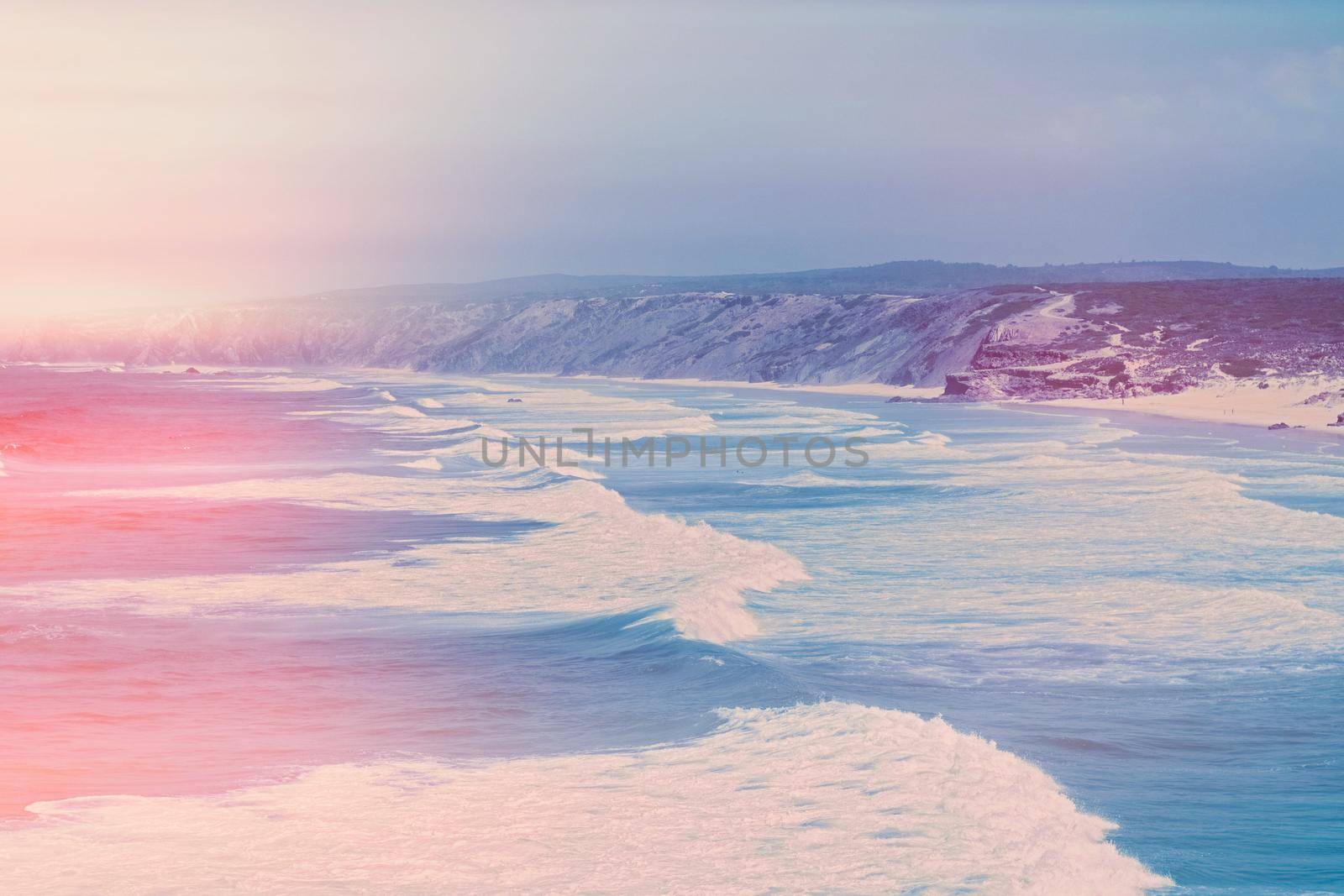 Coastal art print, holiday destination and travel concept - Dreamy ocean coast in summer