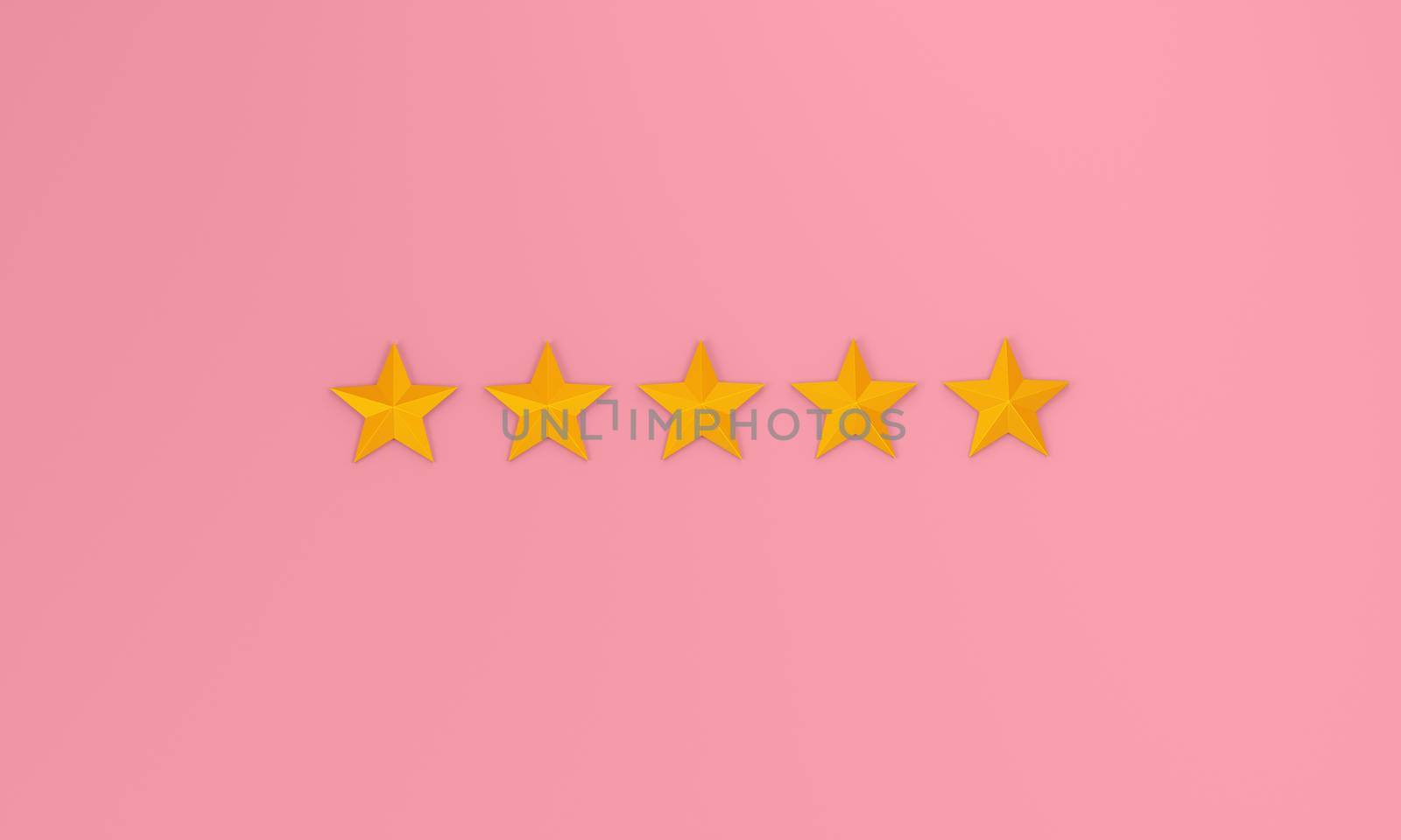 Star rating of the experience concept on a pink background. 3d rendering.