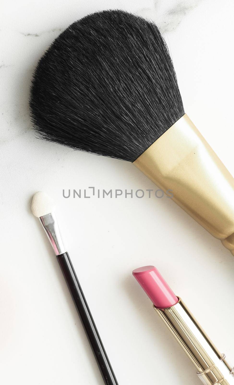 Make-up and cosmetics products on marble, flatlay background by Anneleven