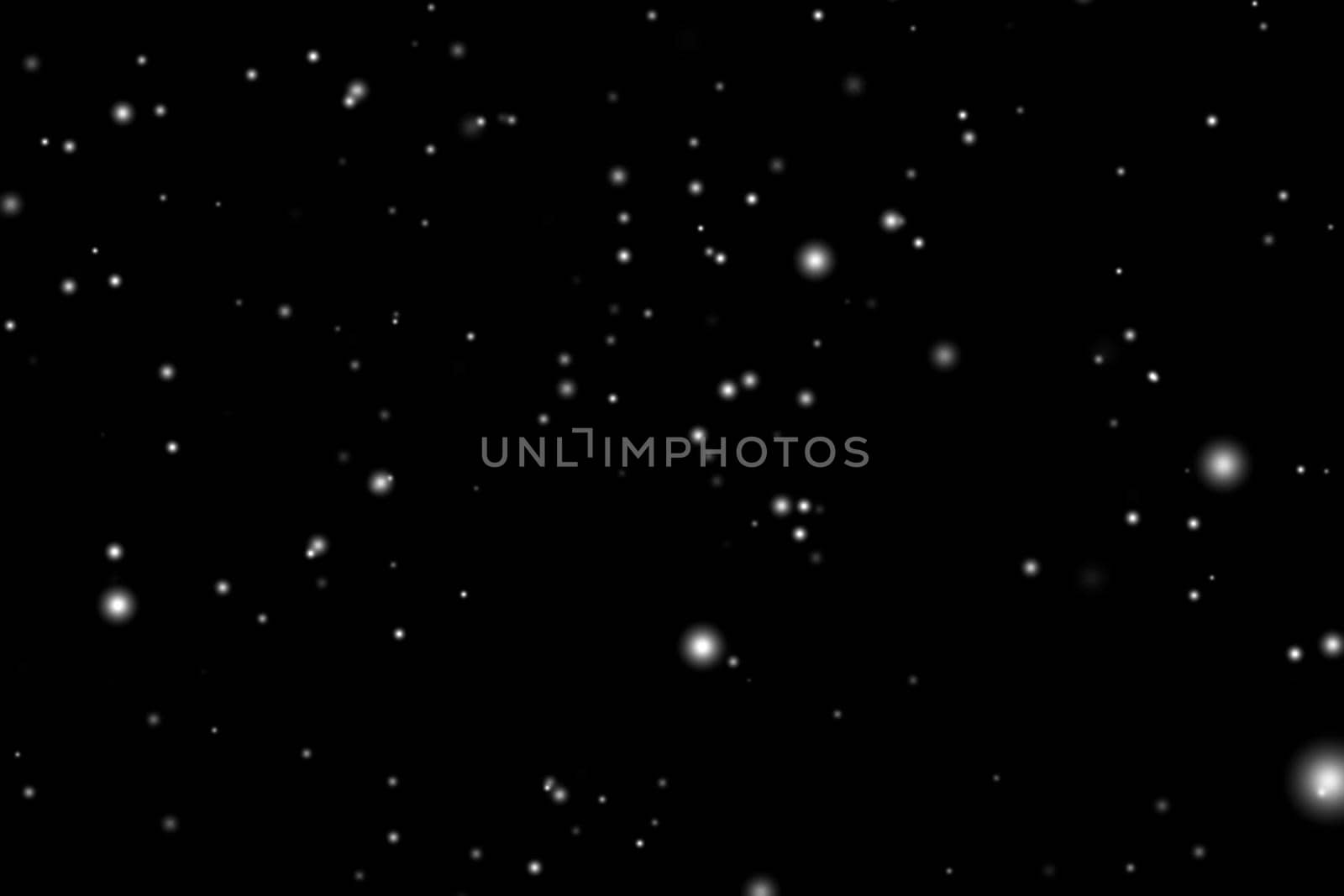 White snow overlay layer on black background, snowflakes bokeh and snowfall for Christmas and holiday design concept