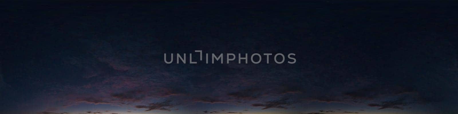 Sky panorama with Cirrus clouds in Seamless spherical equirectangular format. Full zenith for use in 3D graphics, game and editing aerial drone 360 degree panoramas for sky replacement