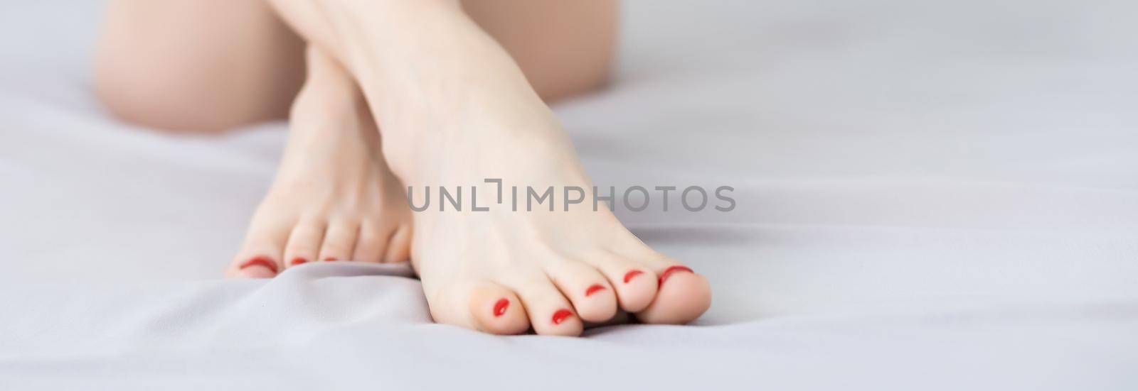 Woman Legs in the apartment.