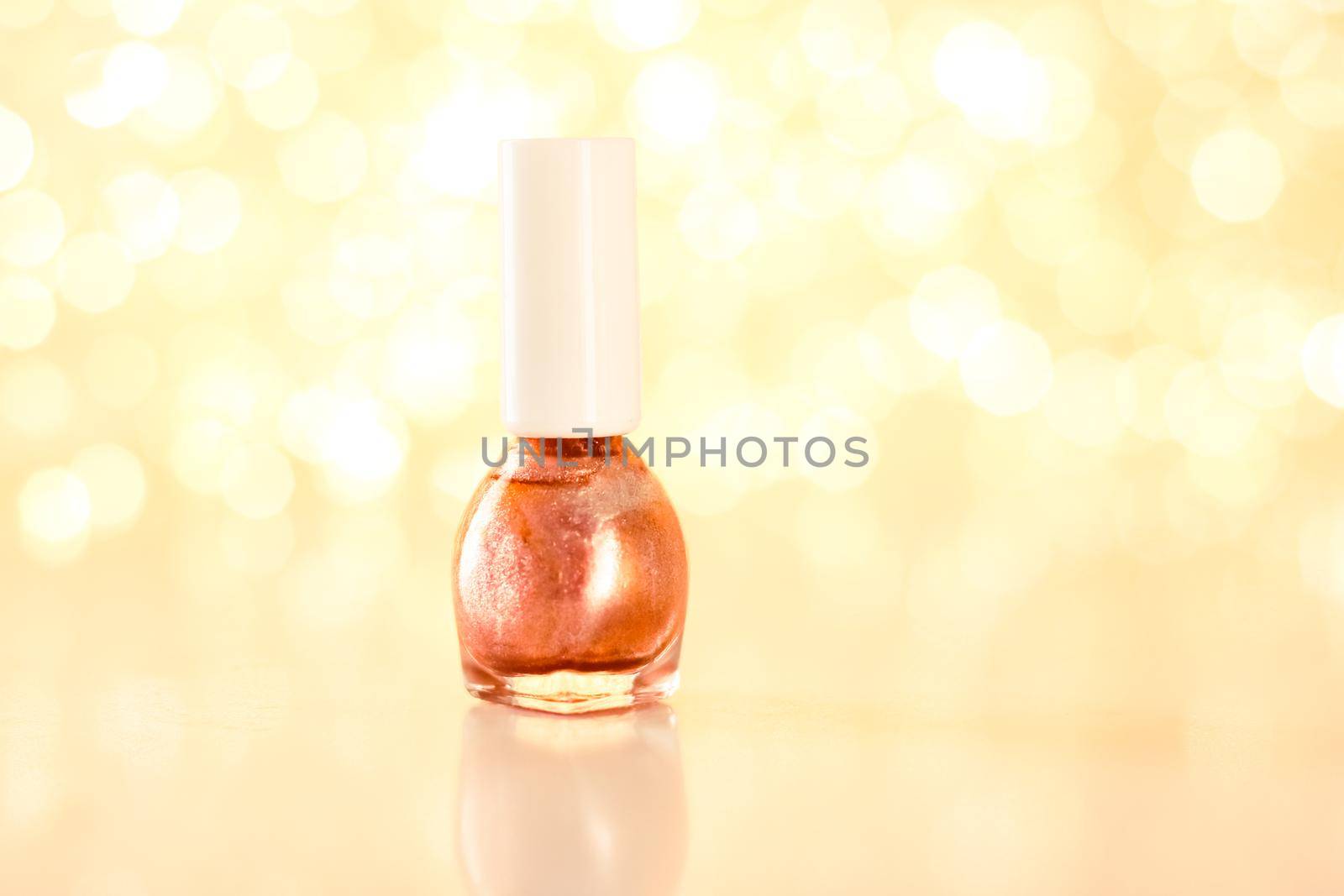 Beauty, make-up and cosmetics concept - Nail polish bottles, manicure and pedicure collection