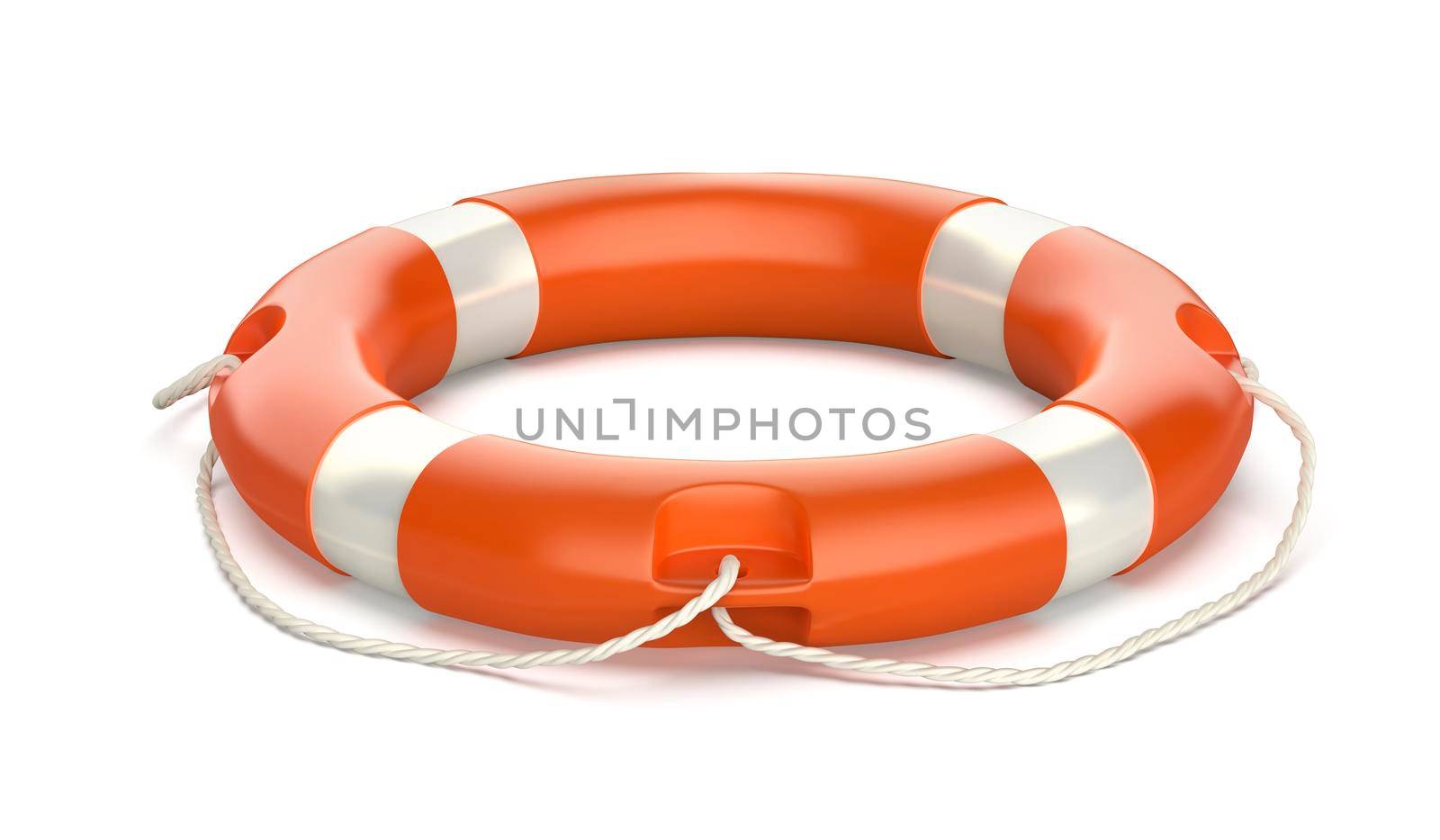 Lifebuoy ring on white background