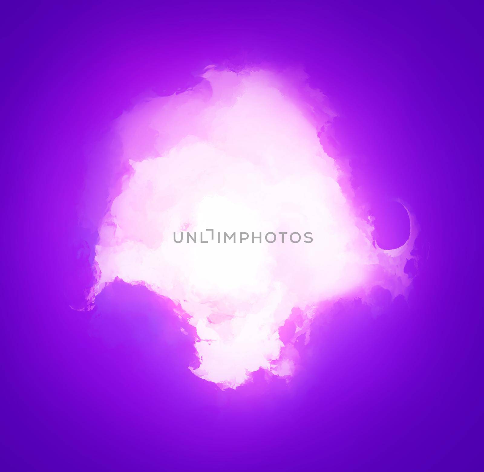 Magic Flash on purple background. Illustration of Fire Explosion with Copy Space.