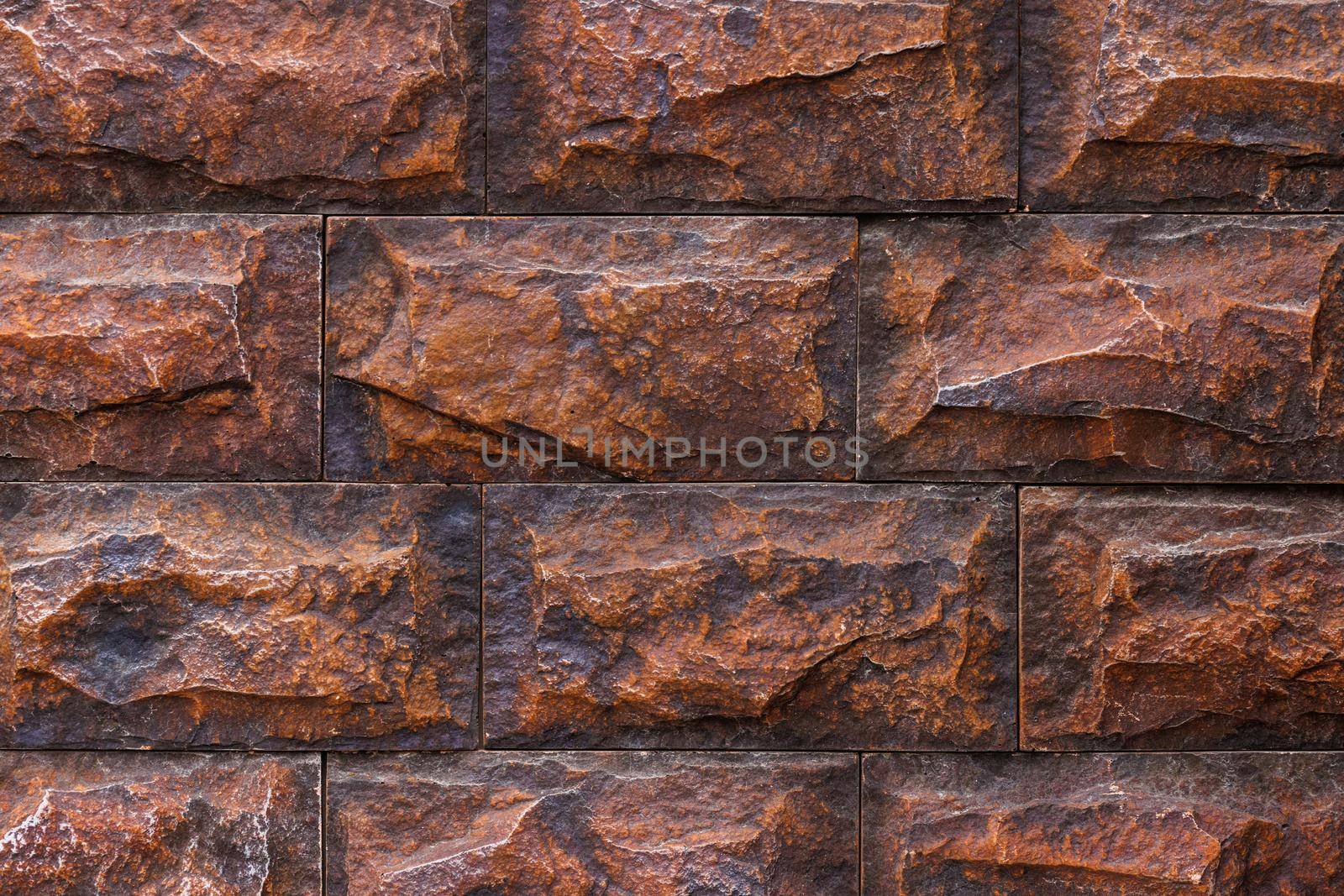 artificial brick wall, plastic panel imitating natural stone blocks wall brickwork