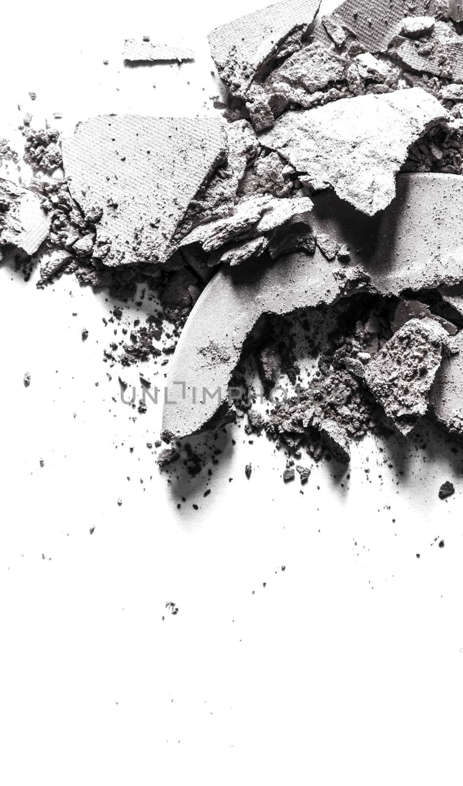 Beauty texture, cosmetic product and art of make-up concept - Crushed eyeshadows isolated on white background