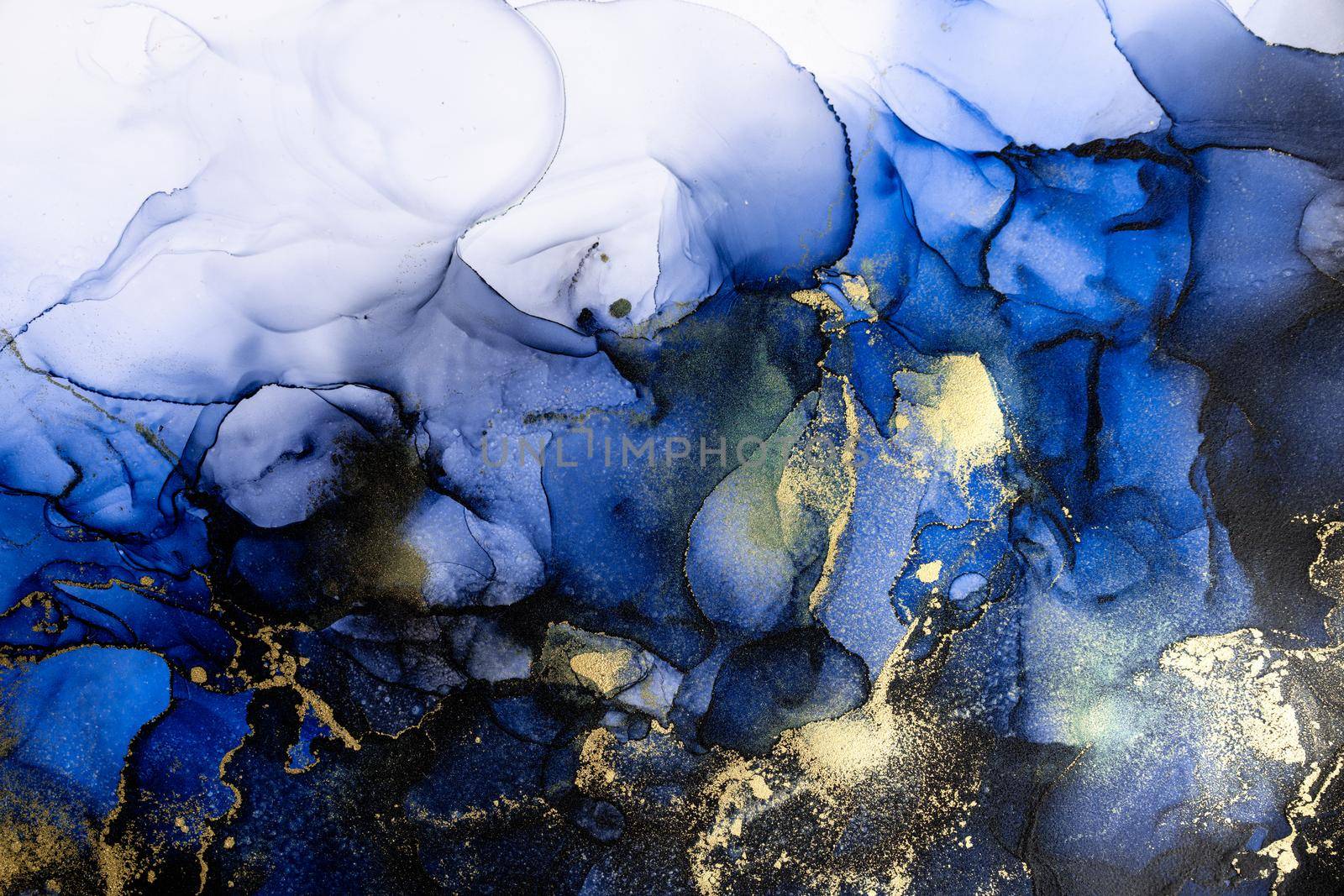 Marble ink abstract art from exquisite original painting for abstract background . Painting was painted on high quality paper texture to create smooth marble background pattern of ombre alcohol ink .