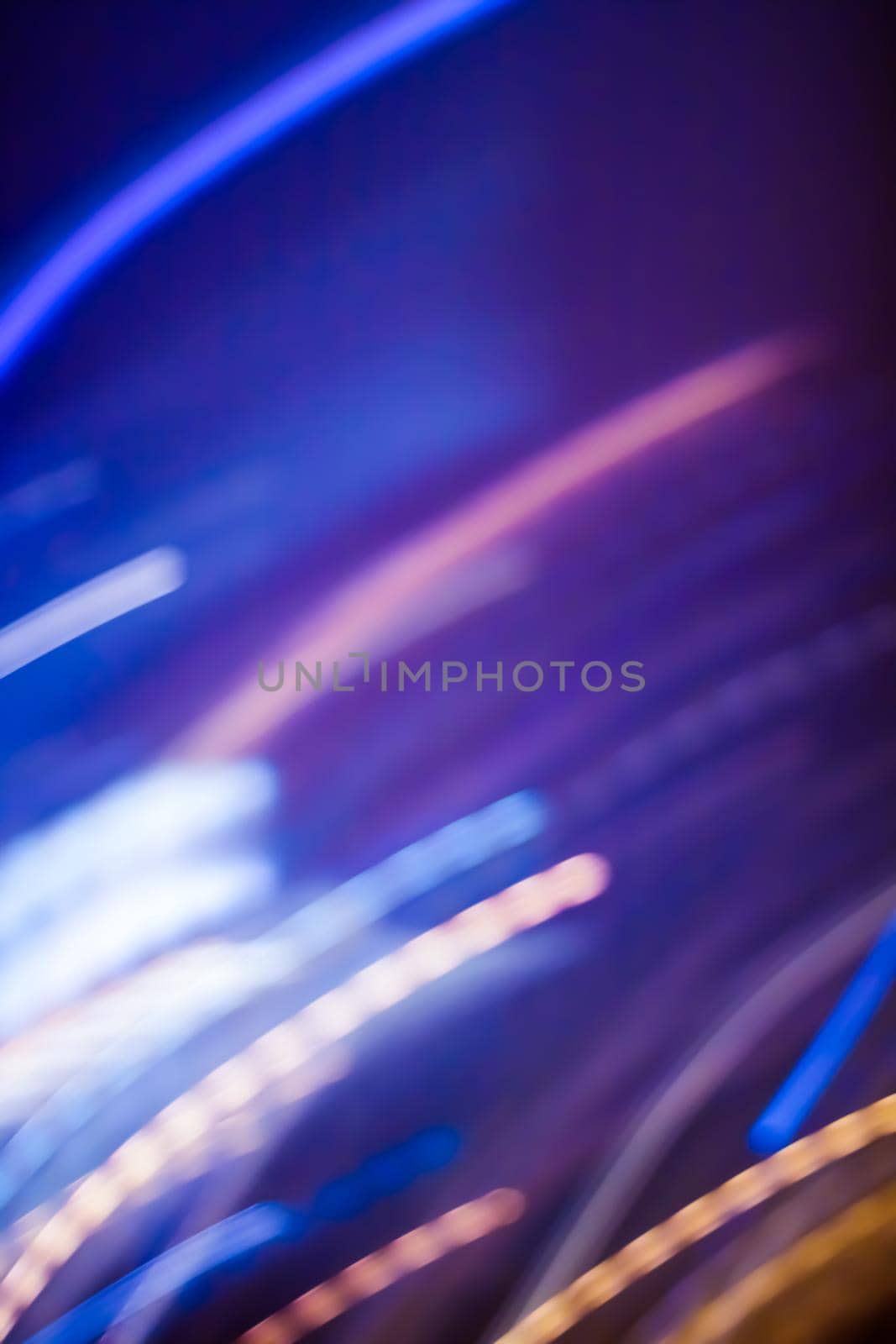 Technology, defocused textures and futuristic design concept - Neon lights background, abstract lines in motion