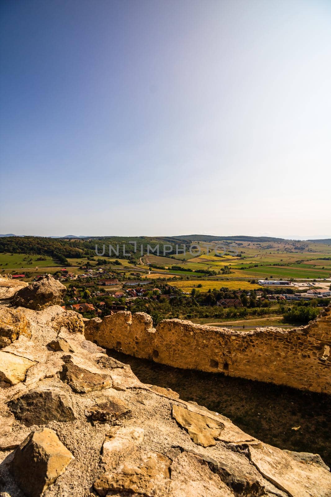 View from Rupea fortress in Transylvania, Romania. Rupea Citadel (Cetatea Rupea) by vladispas