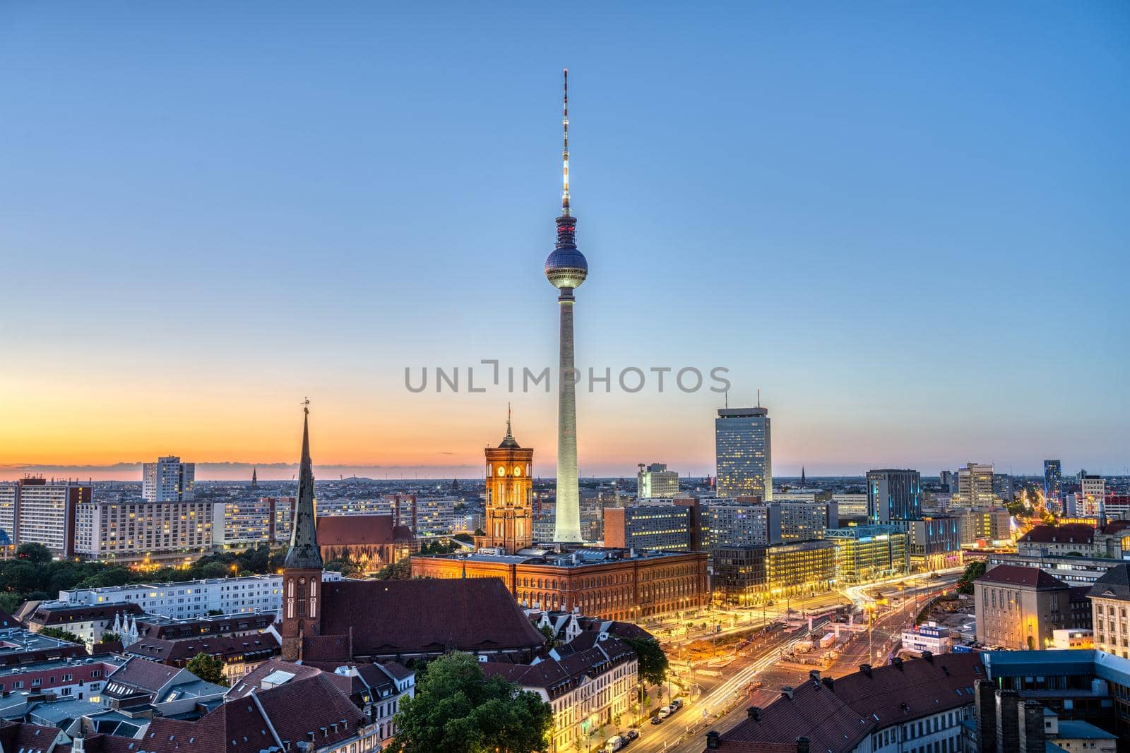 The iconic TV Tower and Berlin Mitte at twilight by elxeneize