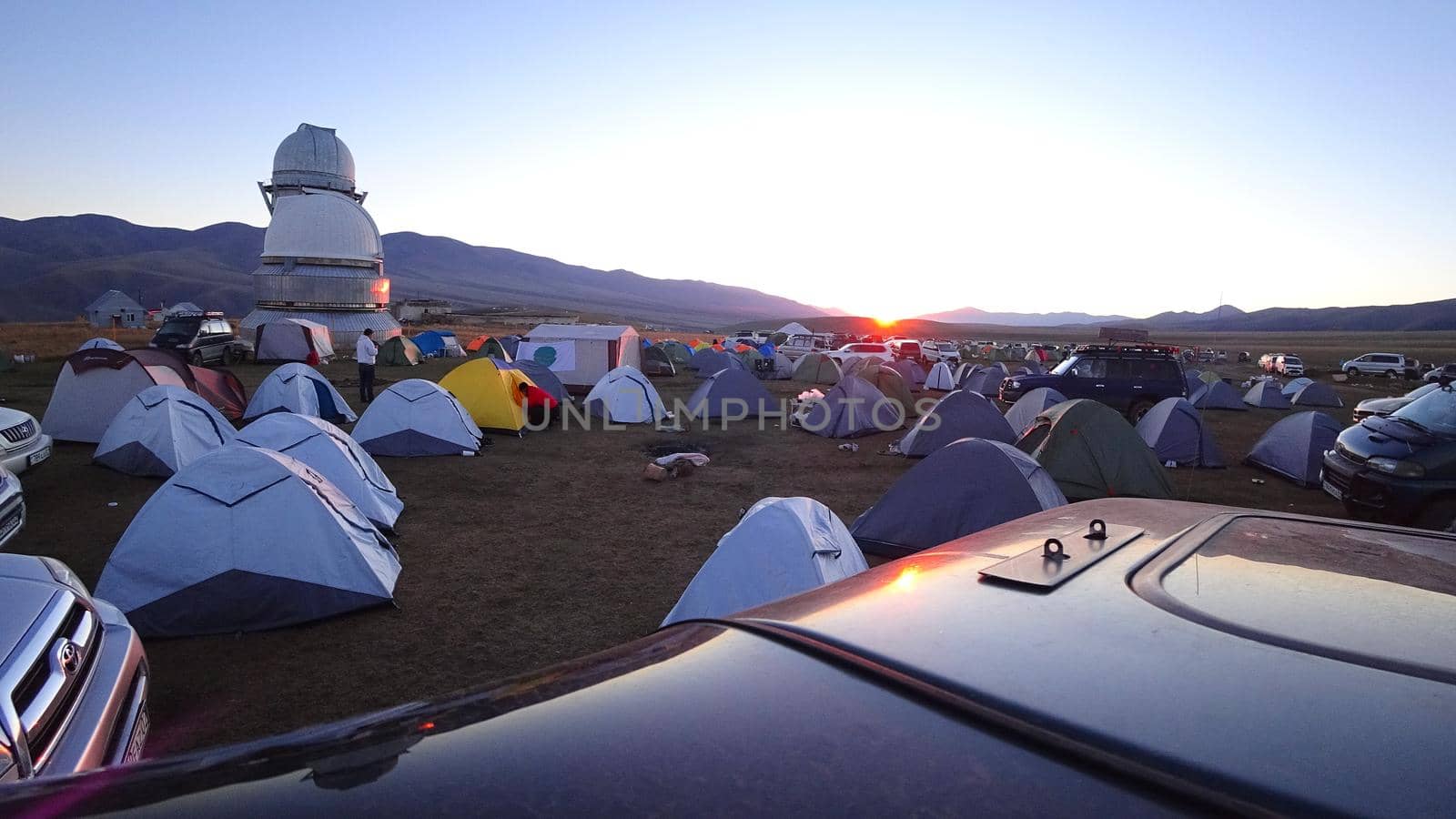 Sunrise over the camp near the Assi Observatory by Passcal