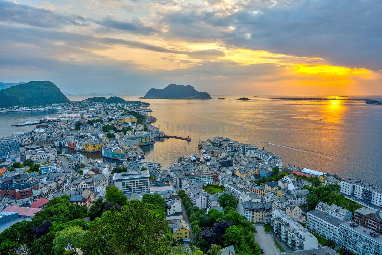 The city of Alesund in Norway by elxeneize