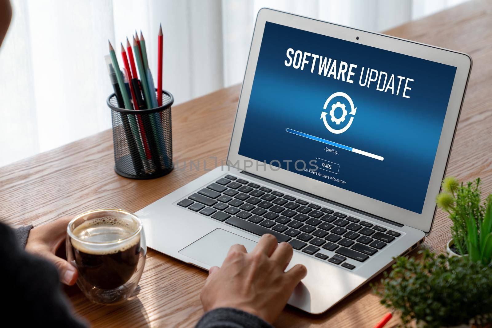 Software update on computer for modish version of device software upgrade