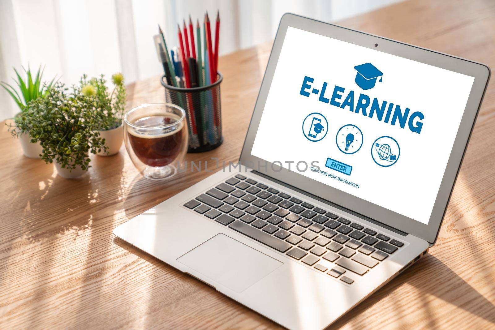 E-learning website with modish sofware for student to study online on the internet network