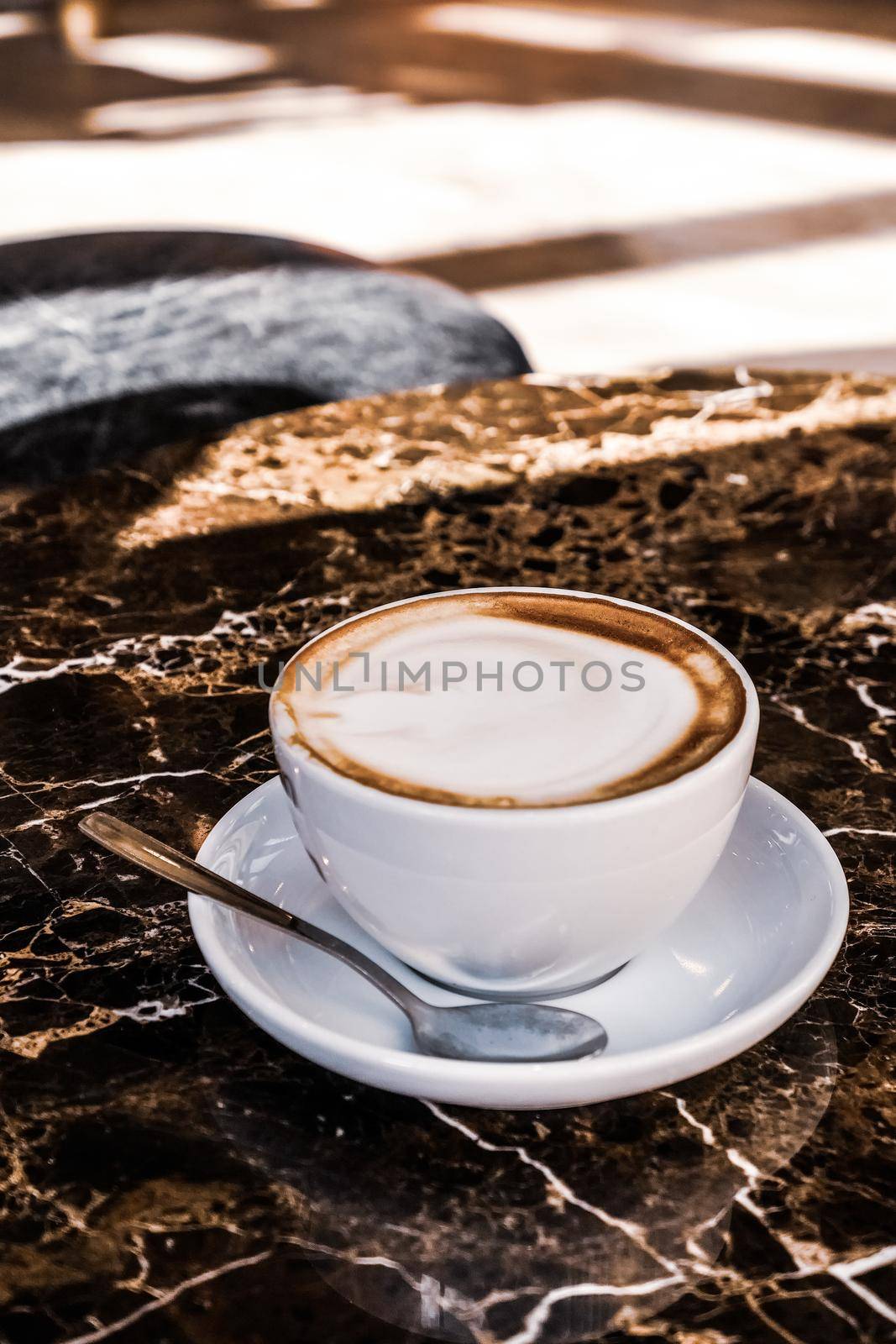 Breakfast, food and drinks and service concept - Cappuccino in a restaurant, at a coffee break