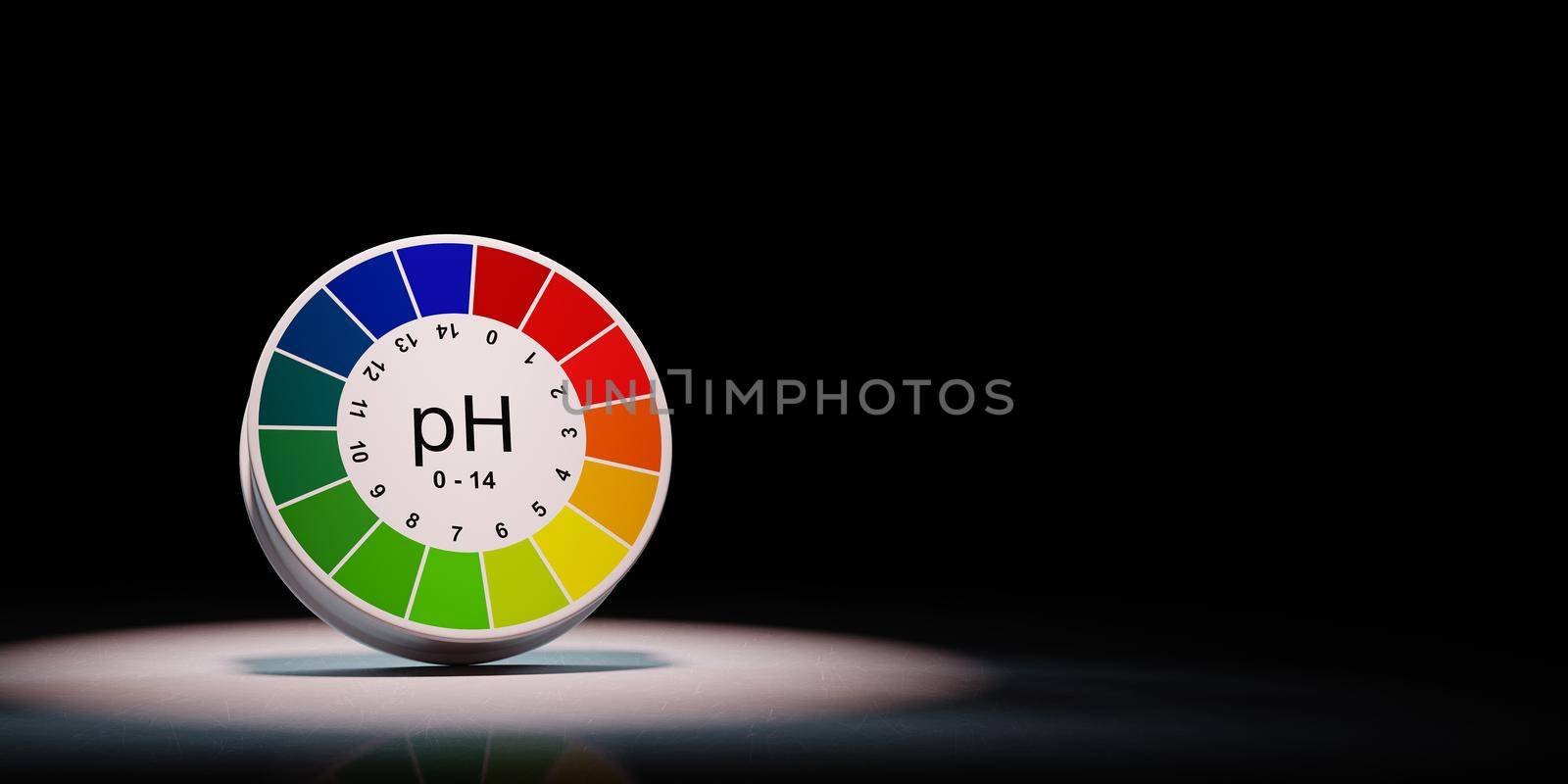 Litmus Paper Wheel Spotlighted on Black Background by make