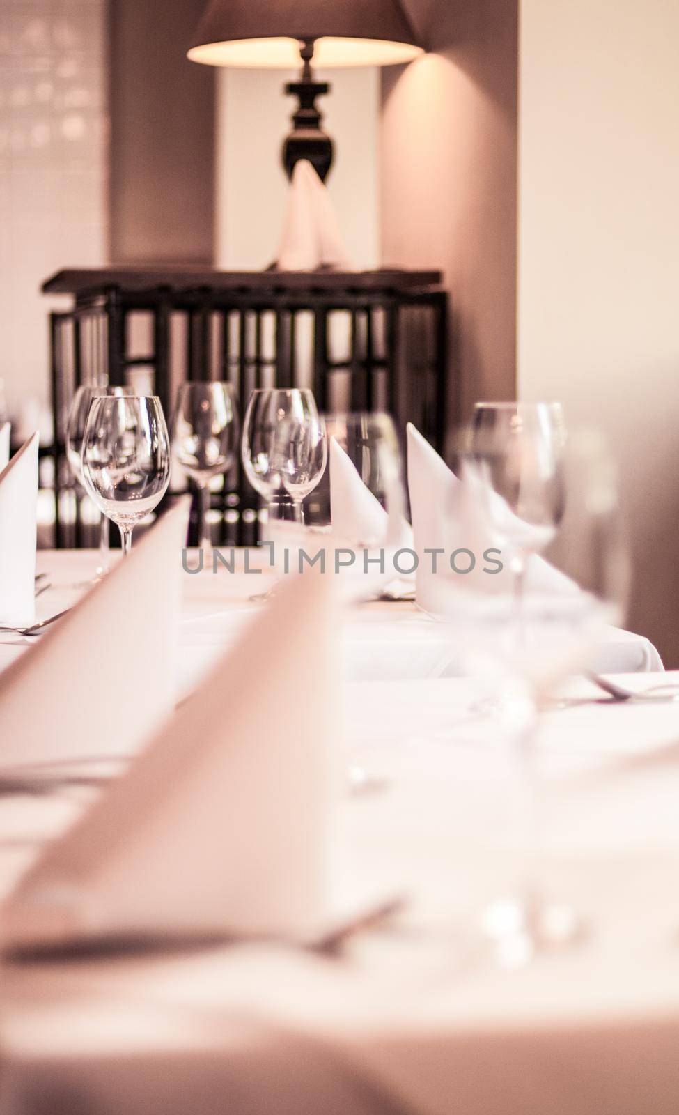 Restaurant table setting, classic interior decor by Anneleven