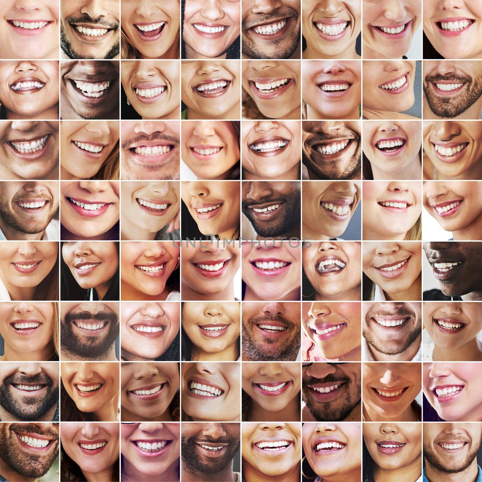 Miles of smiles. Composite image of an assortment of people smiling