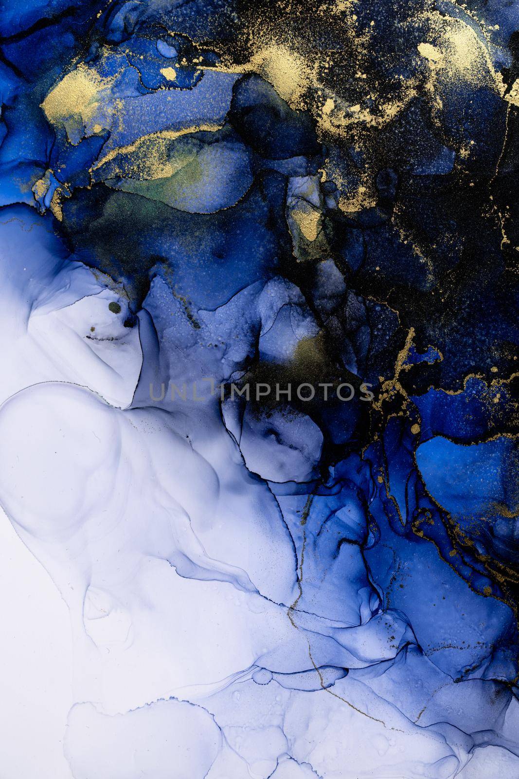 Marble ink abstract art from exquisite original painting for abstract background . Painting was painted on high quality paper texture to create smooth marble background pattern of kintsuki ink art .