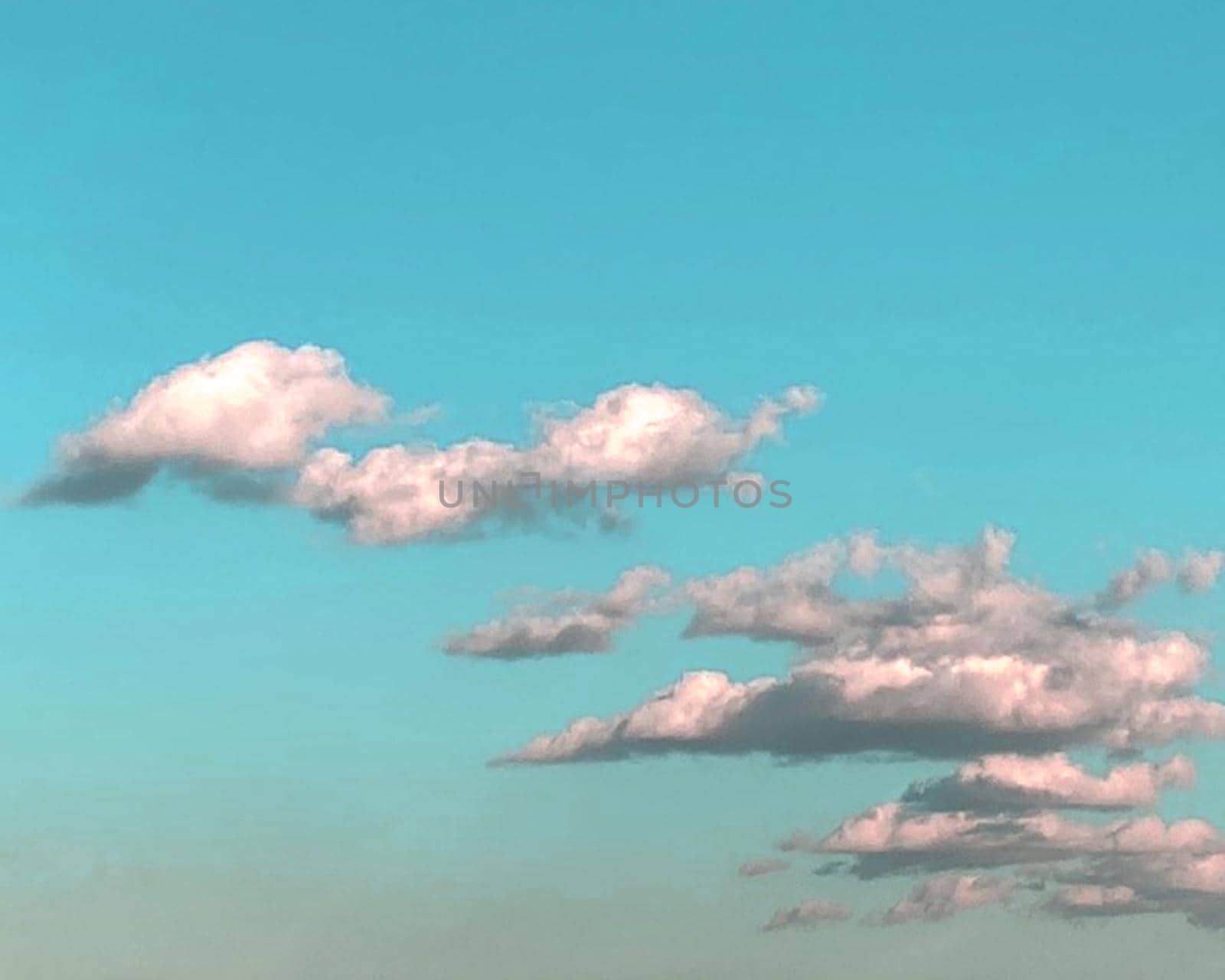 Sky azure turquoise colors, Clouds in the blue sky. by Margo