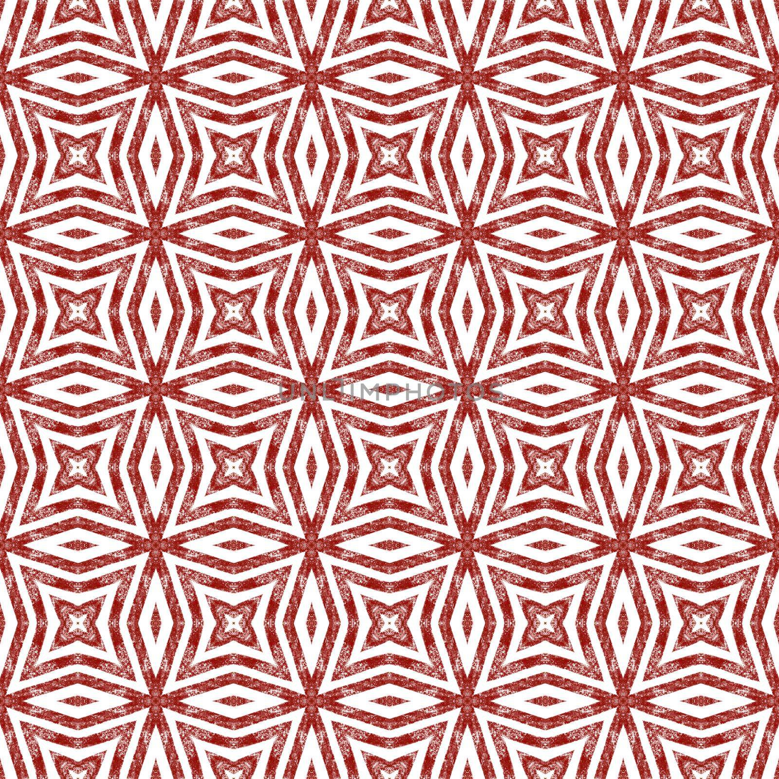 Arabesque hand drawn pattern. Wine red symmetrical kaleidoscope background. Textile ready dramatic print, swimwear fabric, wallpaper, wrapping. Oriental arabesque hand drawn design.