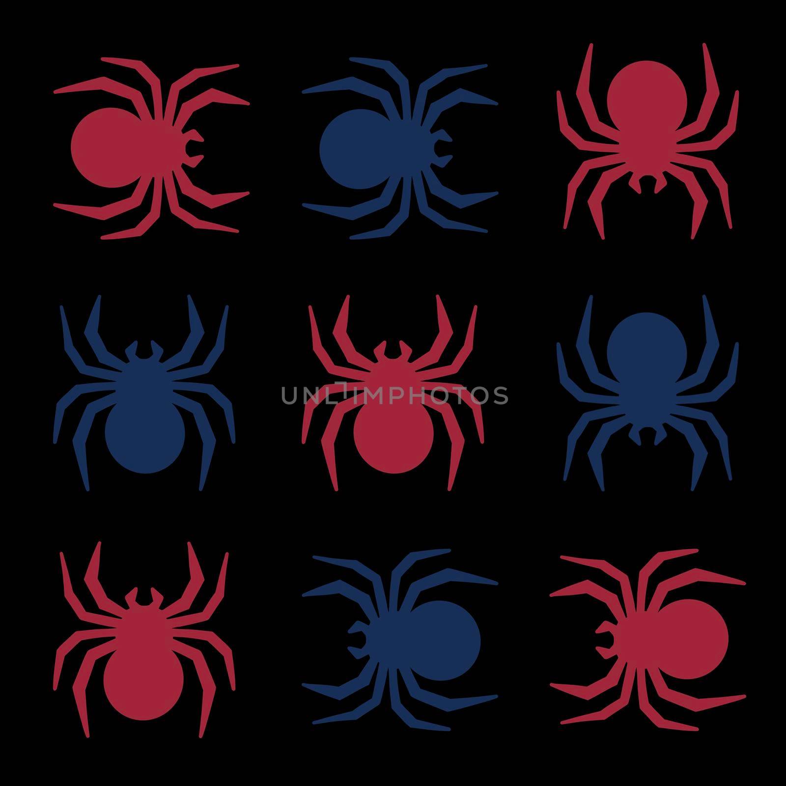 Happy Halloween background. Nightmare monster big spider. Design for concept wallpaper, posters, wrapping paper or cards. Cartoon style