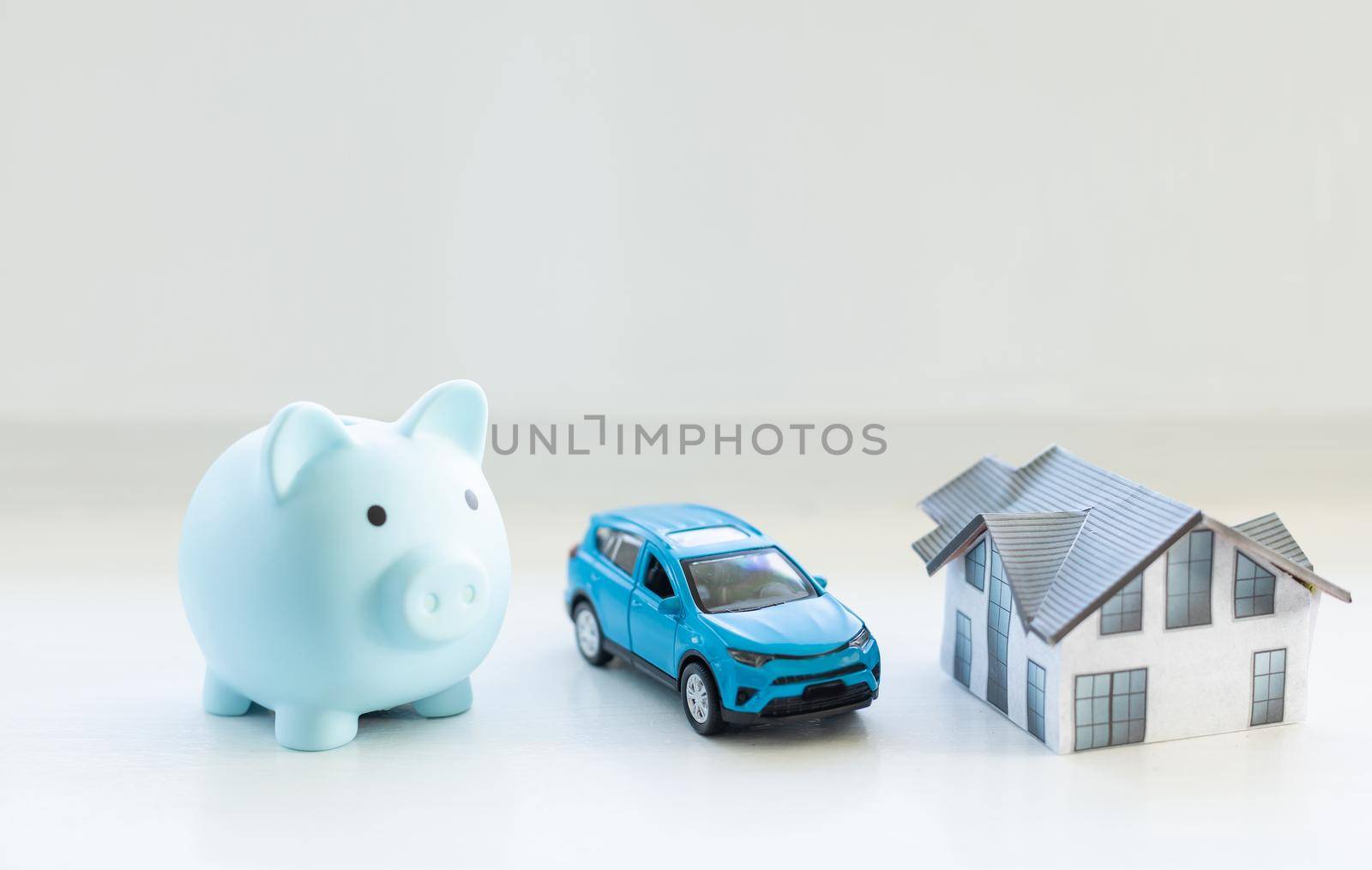 pig piggy bank, toy car, house by Andelov13