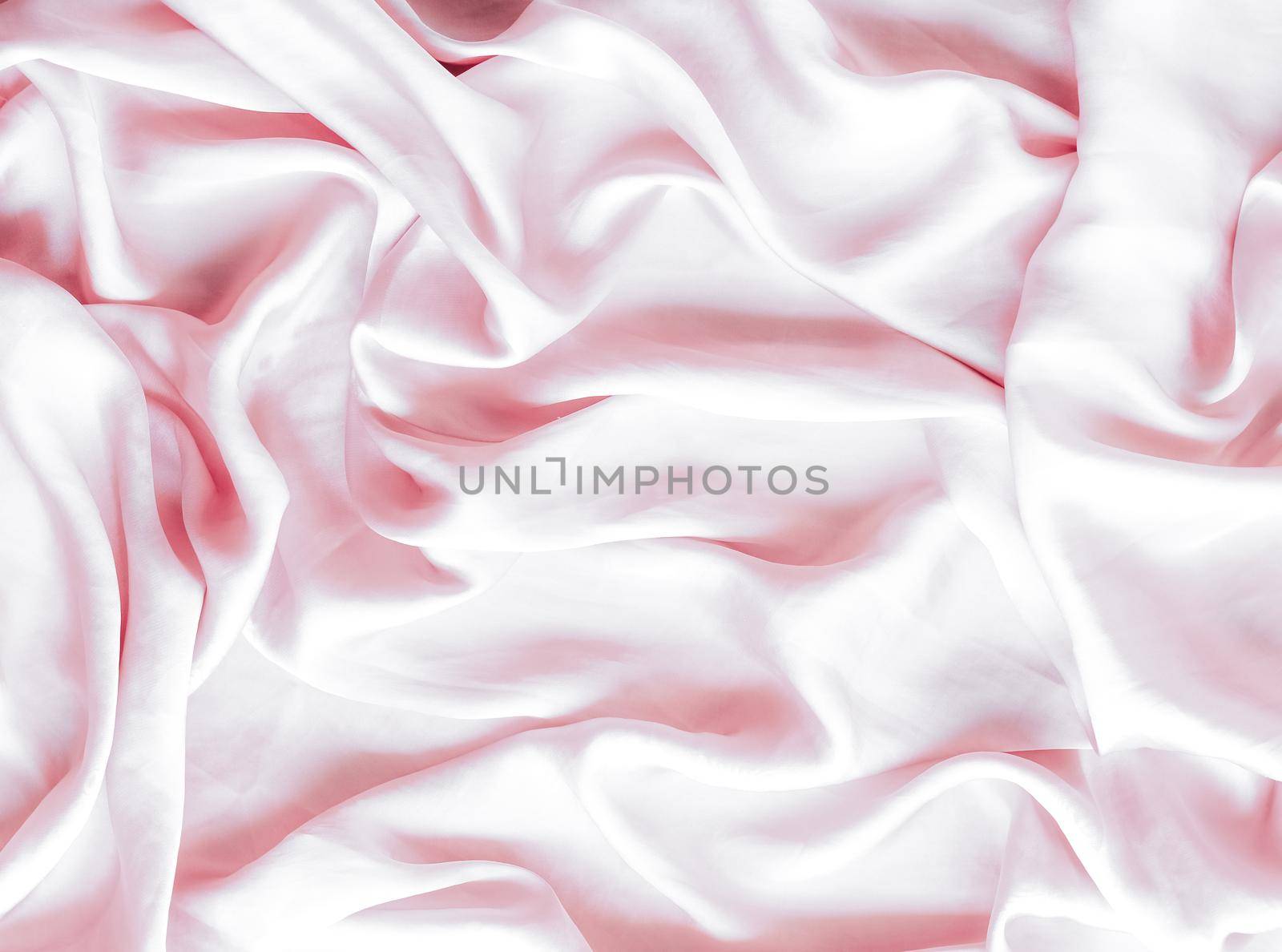 Pink soft silk texture, flatlay background by Anneleven