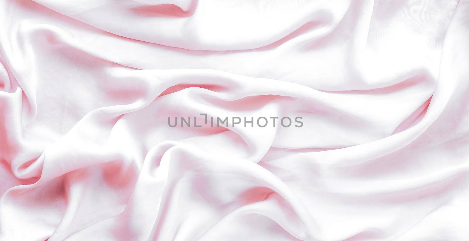 Pink soft silk texture, flatlay background by Anneleven