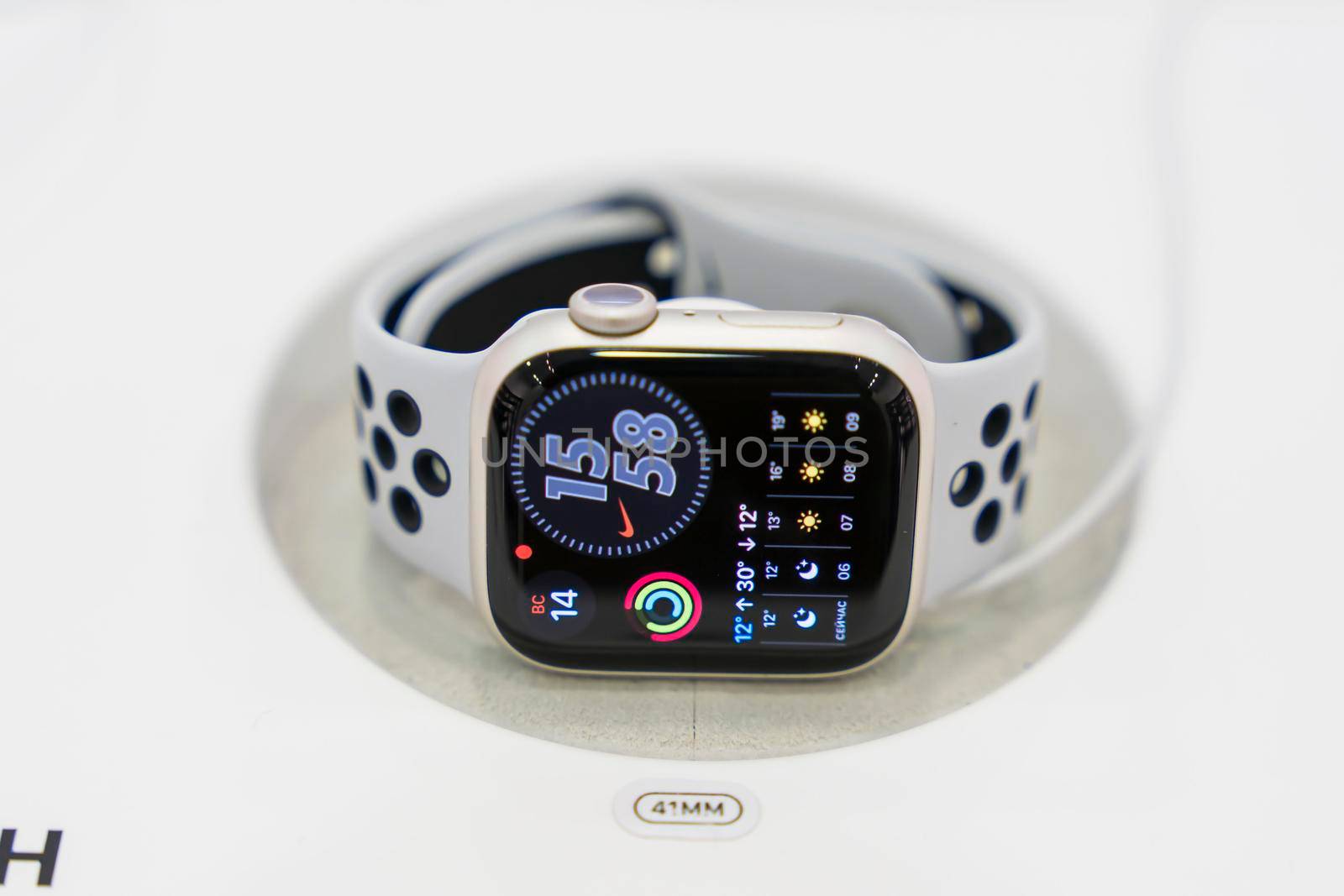 ST. PETERSBURG, RUSSIA - AUGUST 14, 2022: Close-up of an Apple Iwatch by audiznam2609