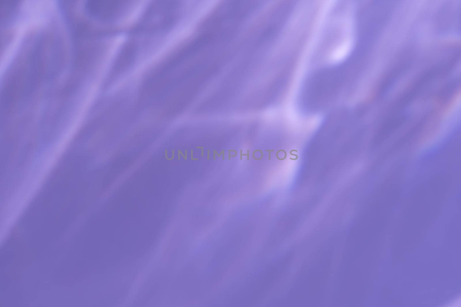 Caustic effect light refraction on lilac wall overlay photo mockup, blurred sun rays refracting through glass prism with shadow. Abstract natural light refraction silhouette on water surface mock up.