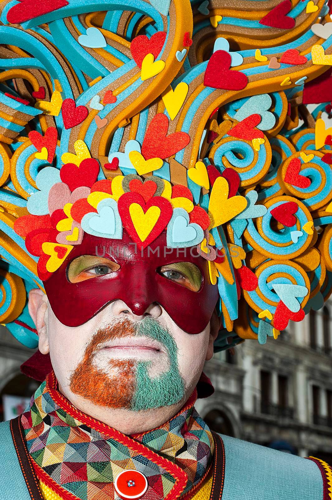 VENICE, ITALY - Febrary 7 2018: The masks of the Venice carnival 2018