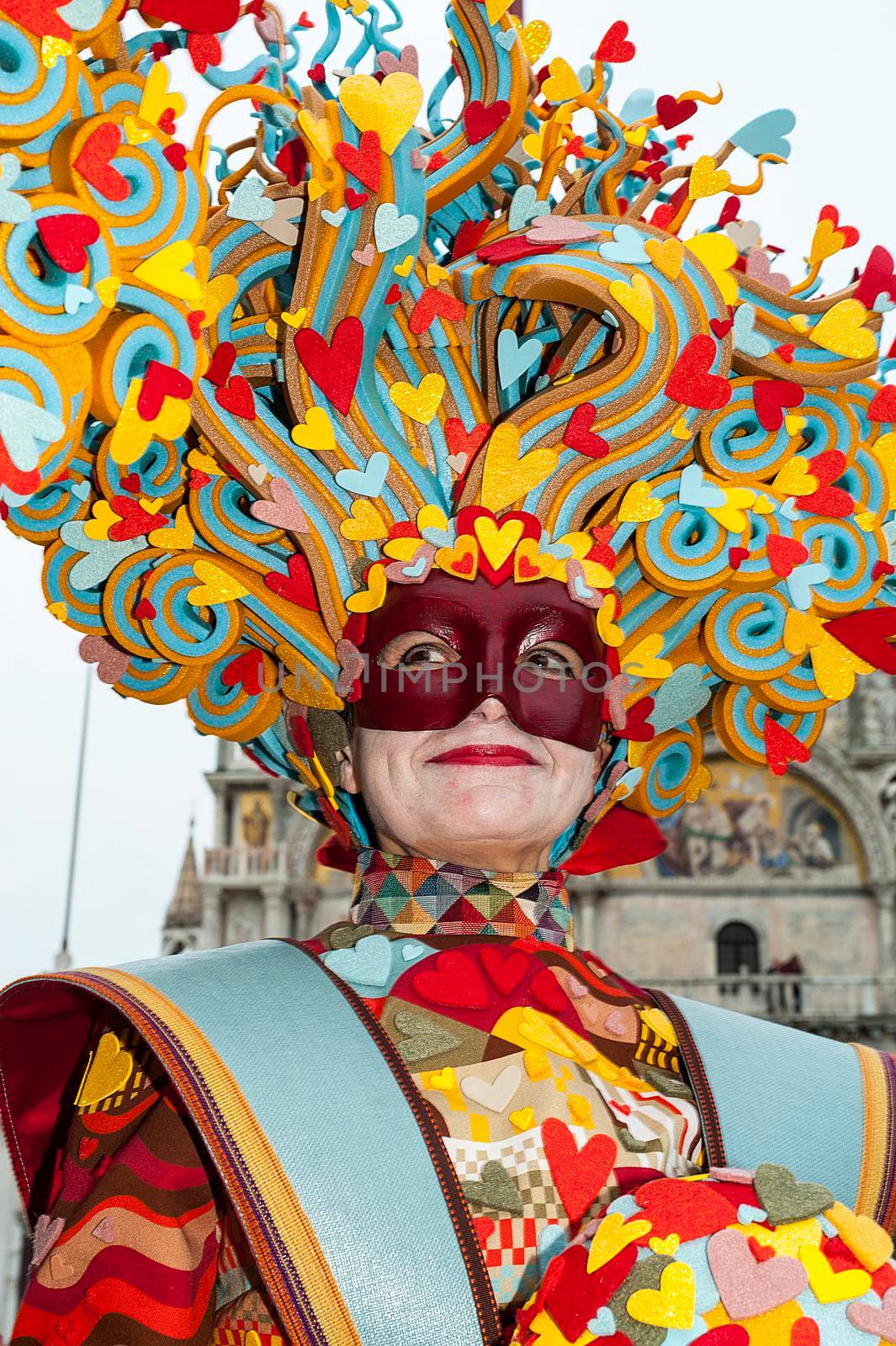 VENICE, ITALY - Febrary 7 2018: The masks of the Venice carnival 2018