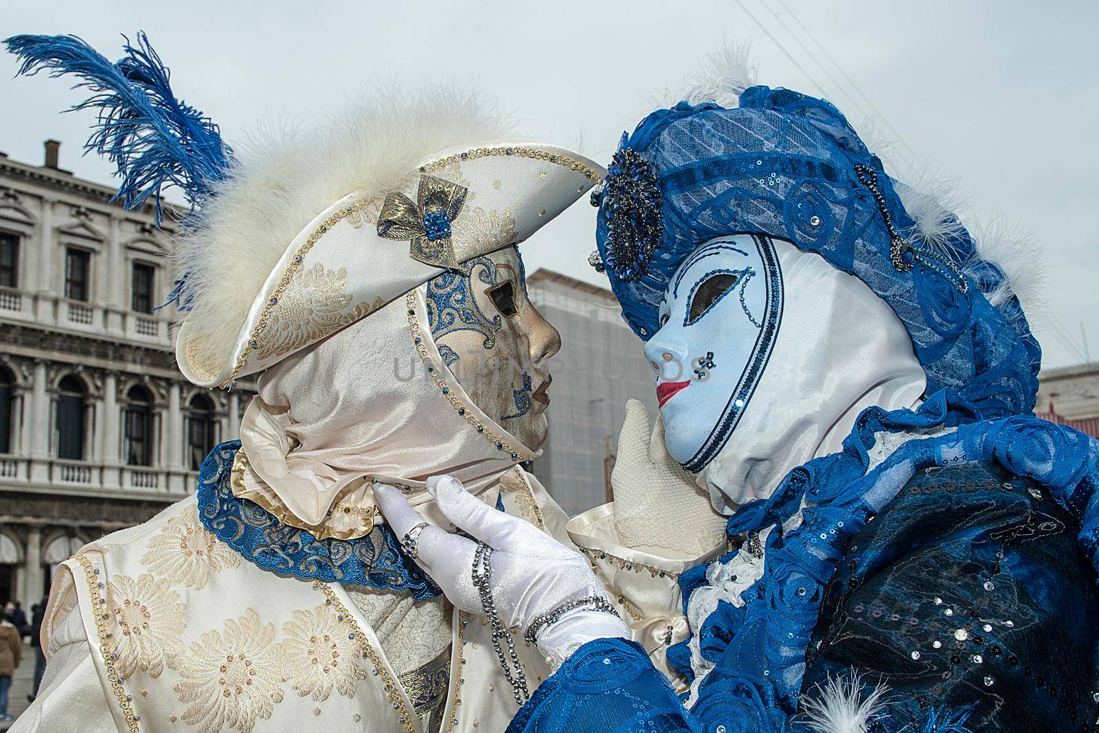 VENICE, ITALY - Febrary 7 2018: The masks of the Venice carnival 2018