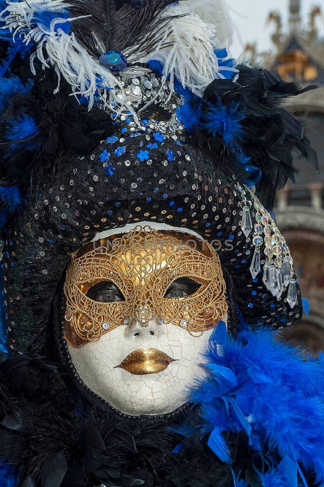 VENICE, ITALY - Febrary 7 2018: The masks of the Venice carnival 2018